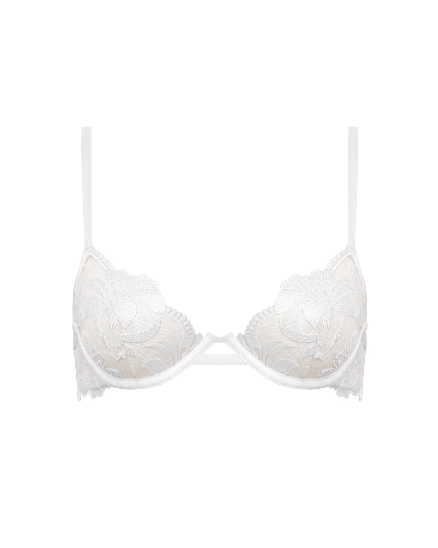 Leonora Floral Embroidered Bra White