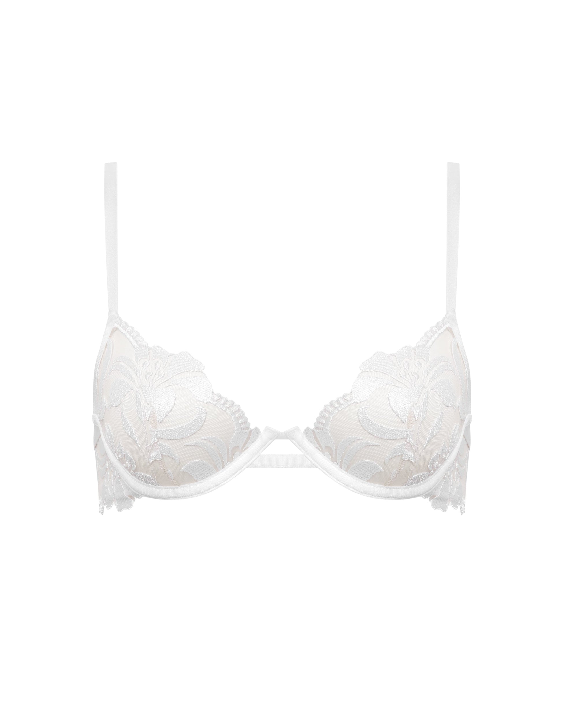  Leonora Floral Embroidered Bra White