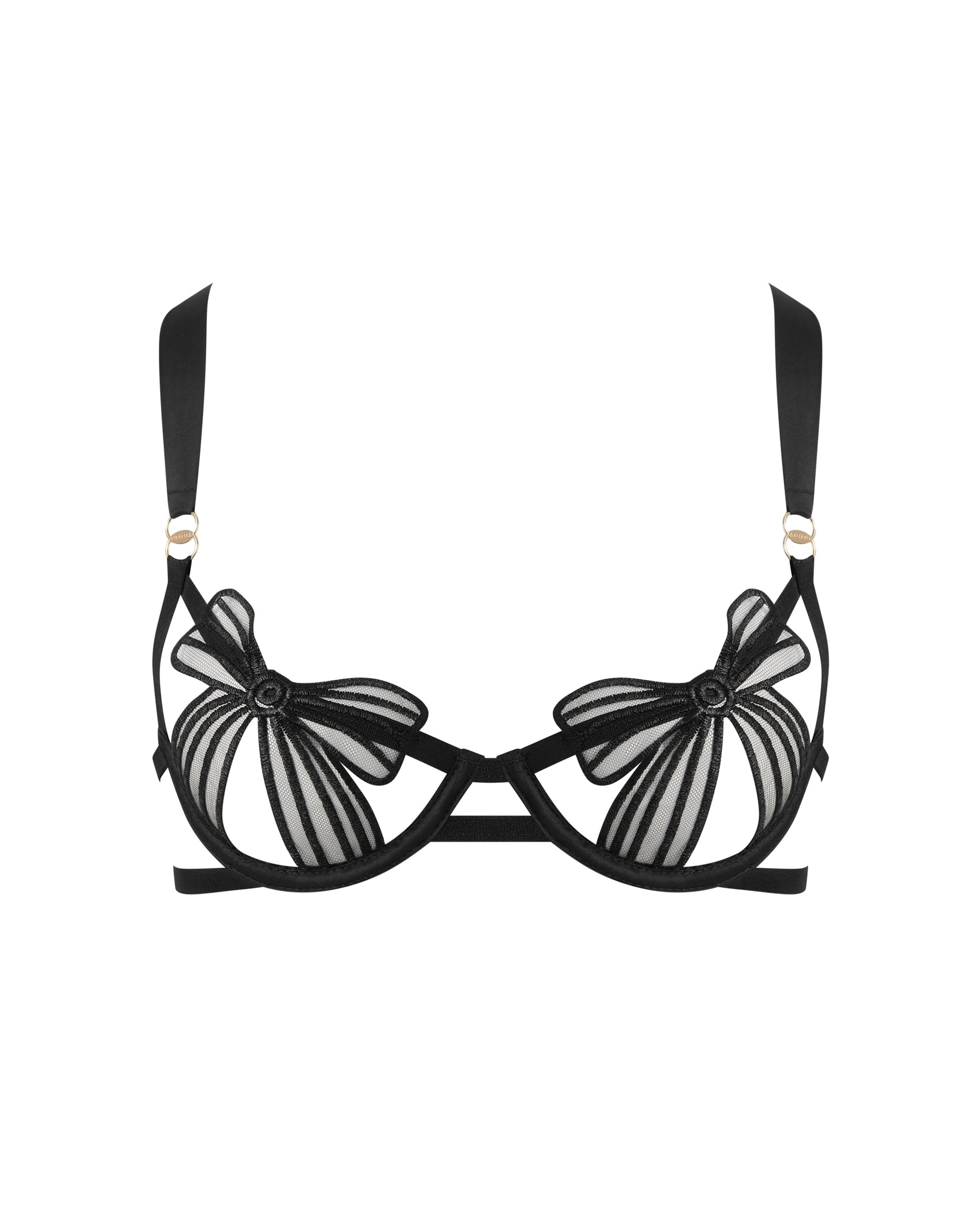  Annabel Open Bow Bra Black