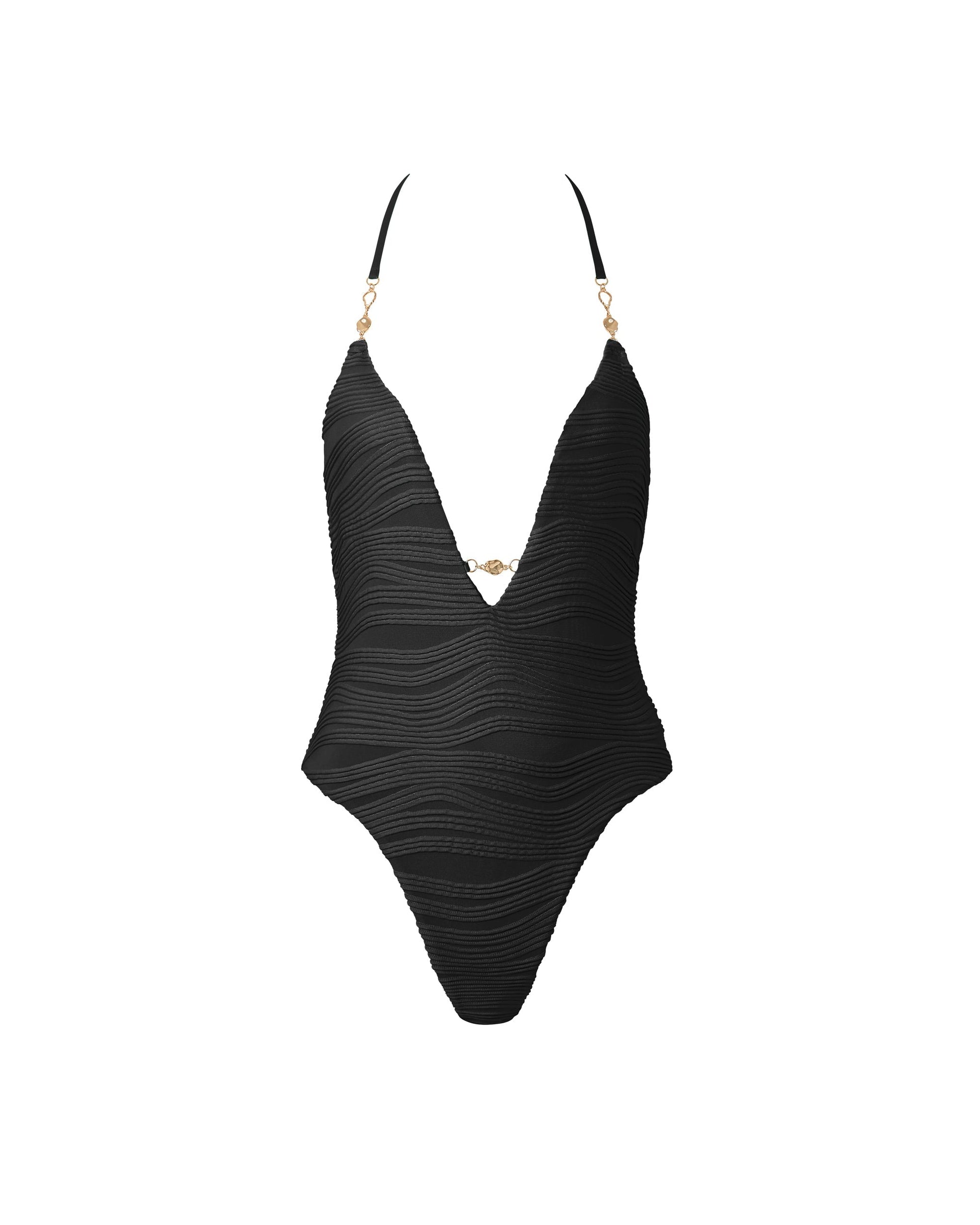  Orta Plunge Swimsuit Black