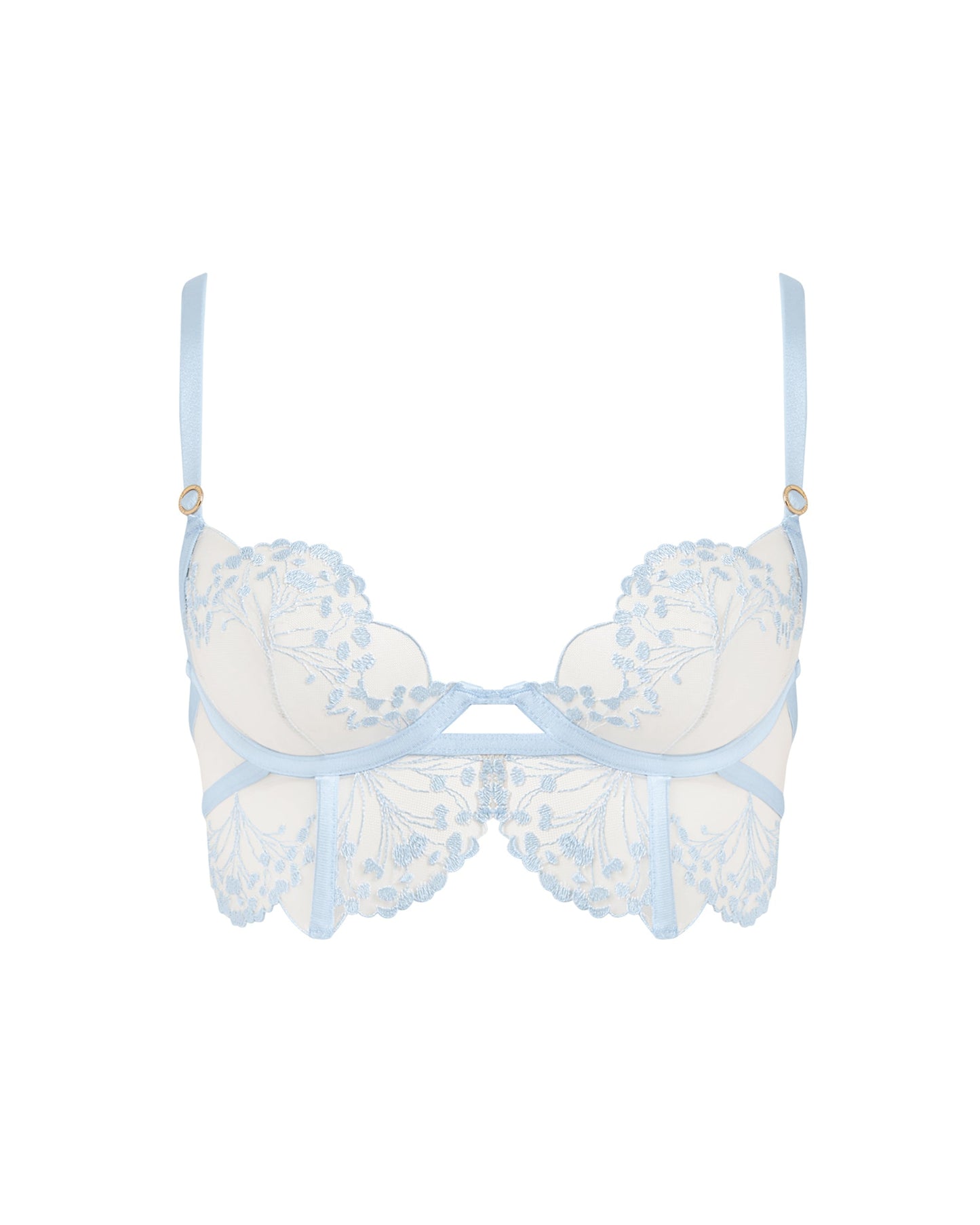  Marisa Embroidered Sheer Bra Blue