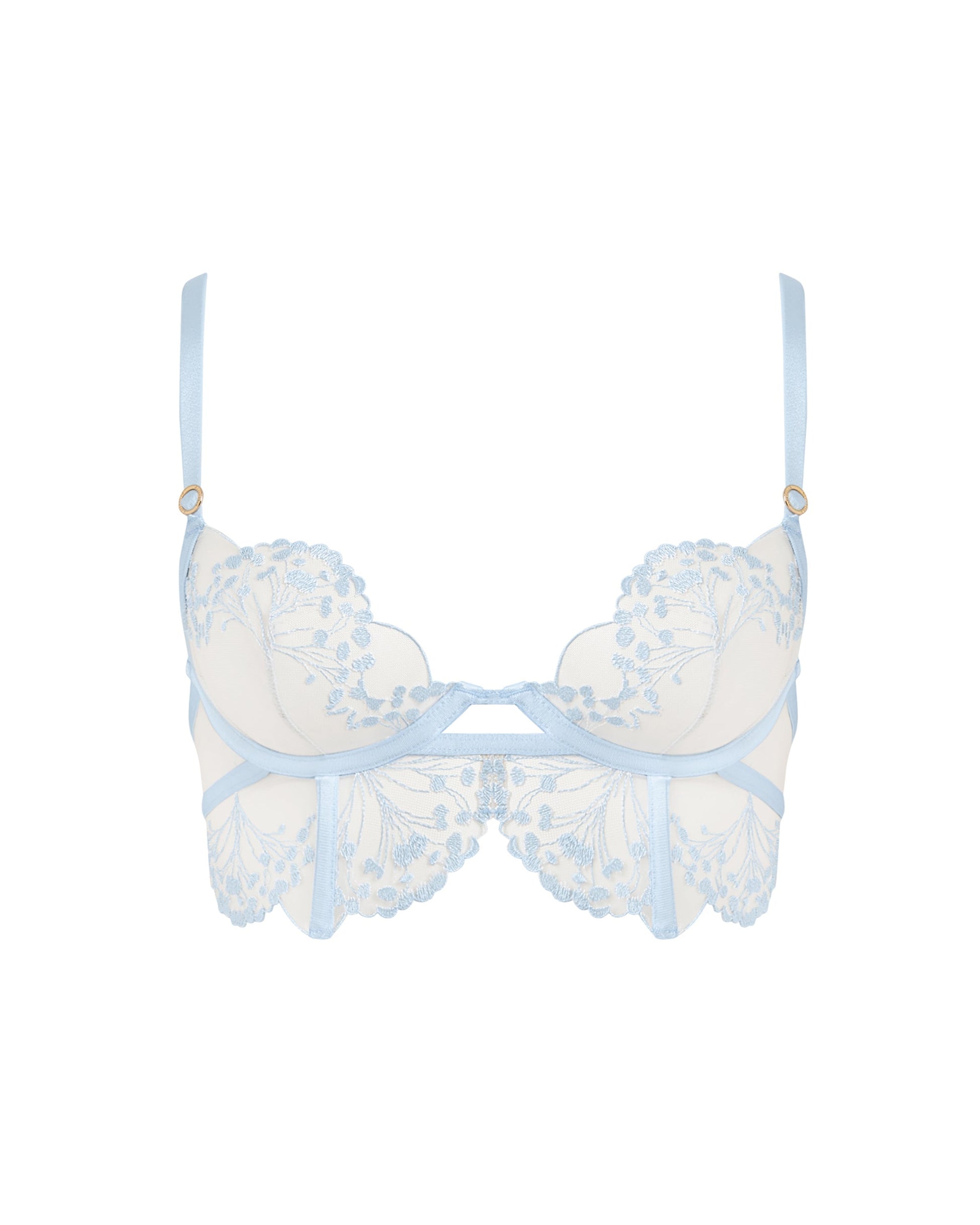  Marisa Embroidered Sheer Bra Blue
