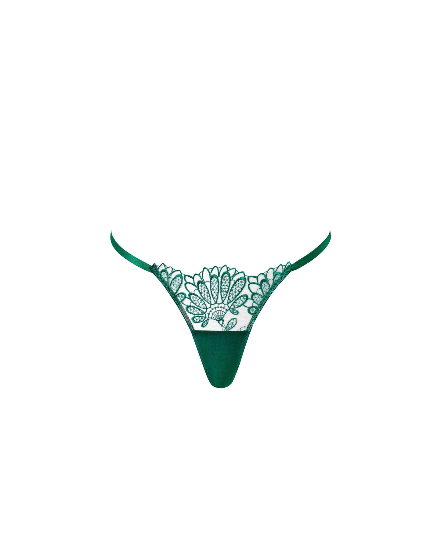 Amaris Sheer Floral Thong Green