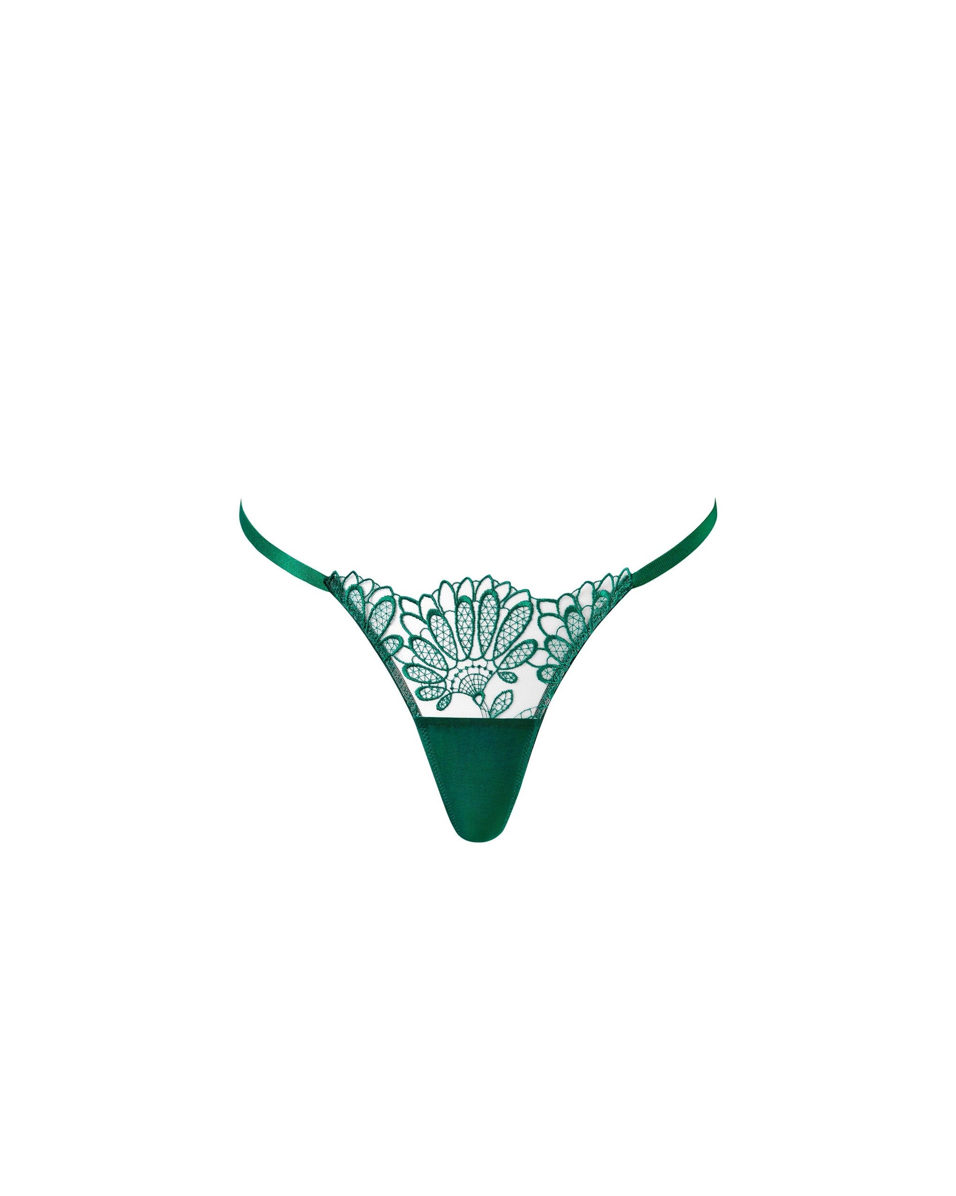  Amaris Sheer Floral Thong Green