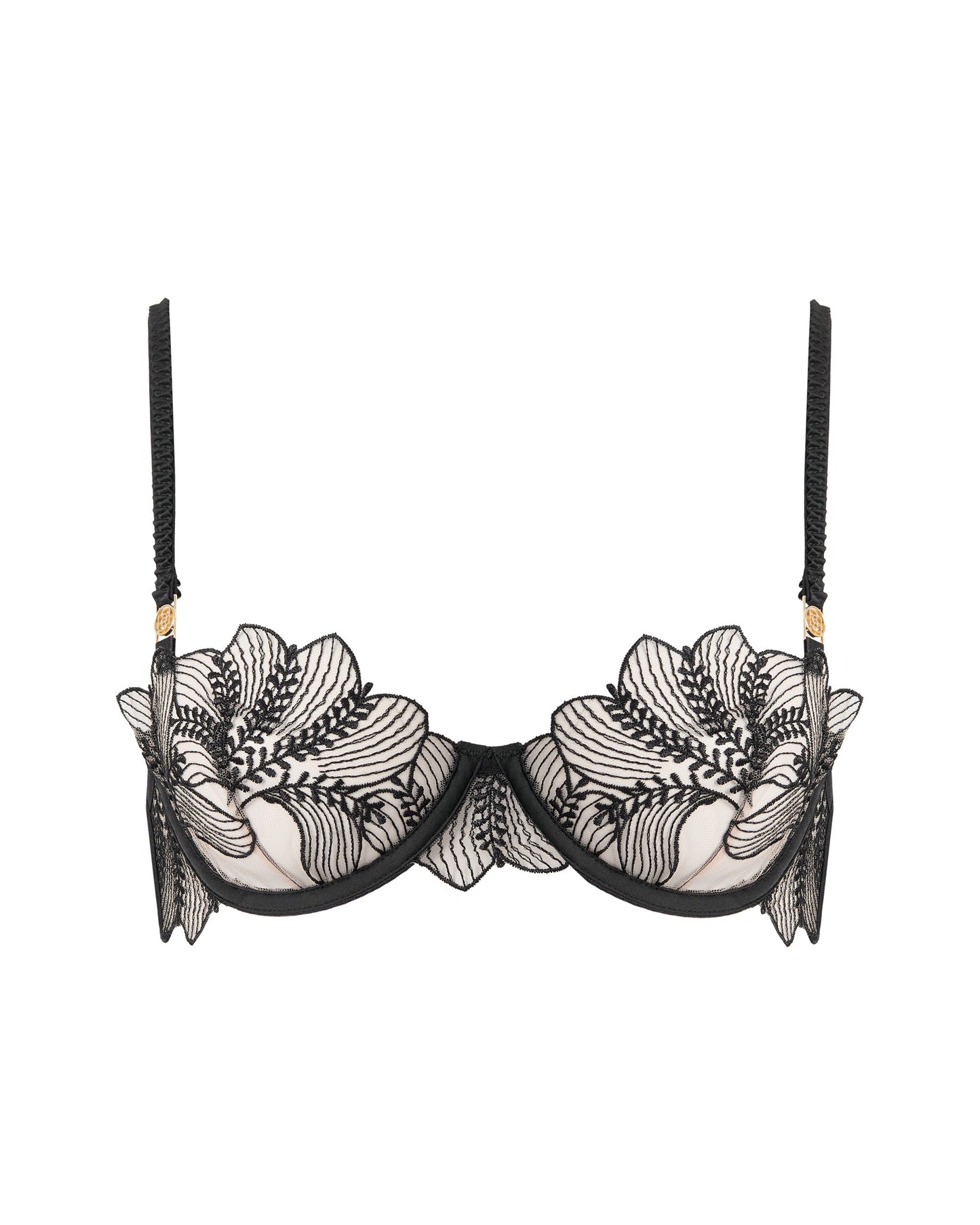  Sadiya Emroidered Sheer Bra Black