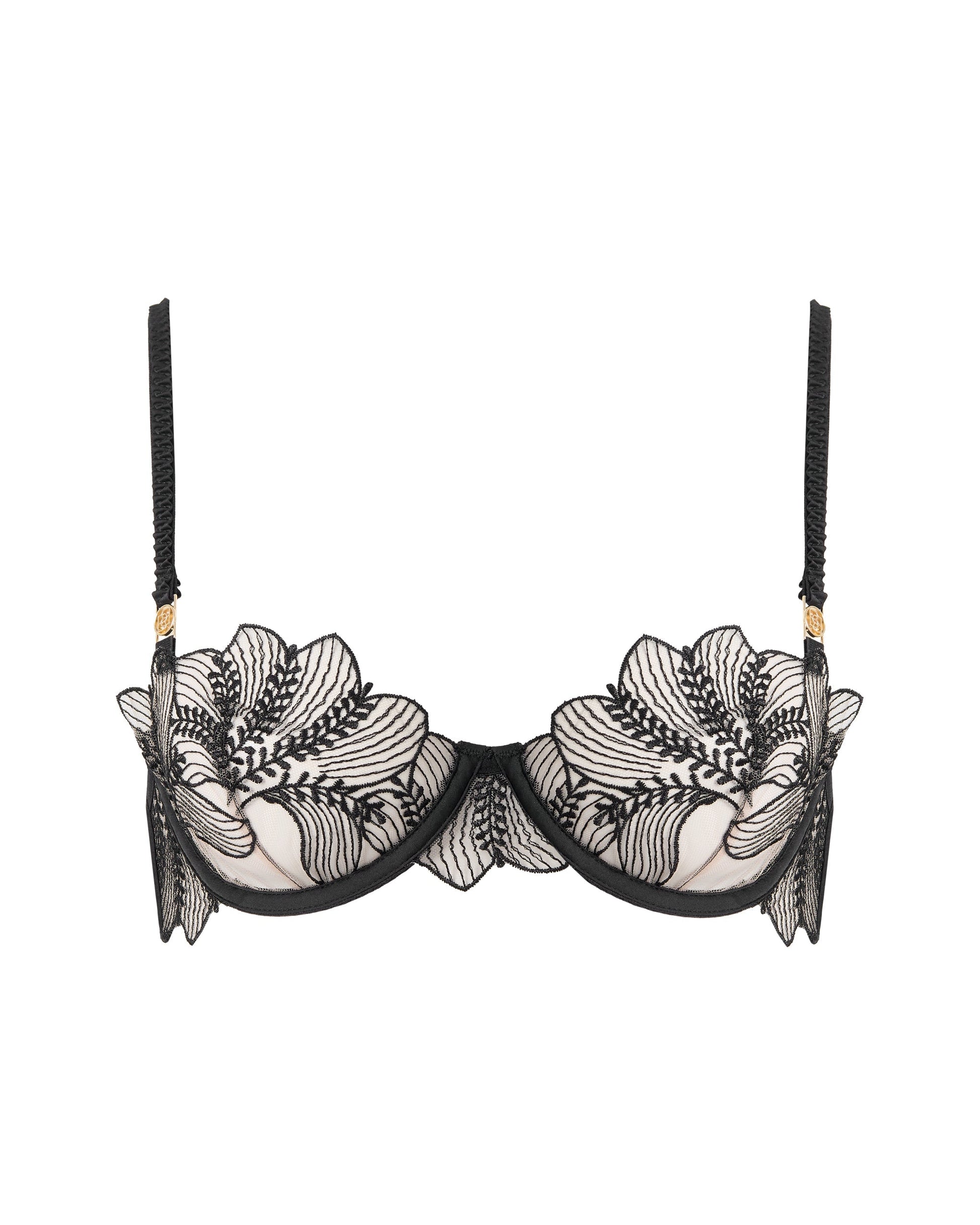  Sadiya Emroidered Sheer Bra Black