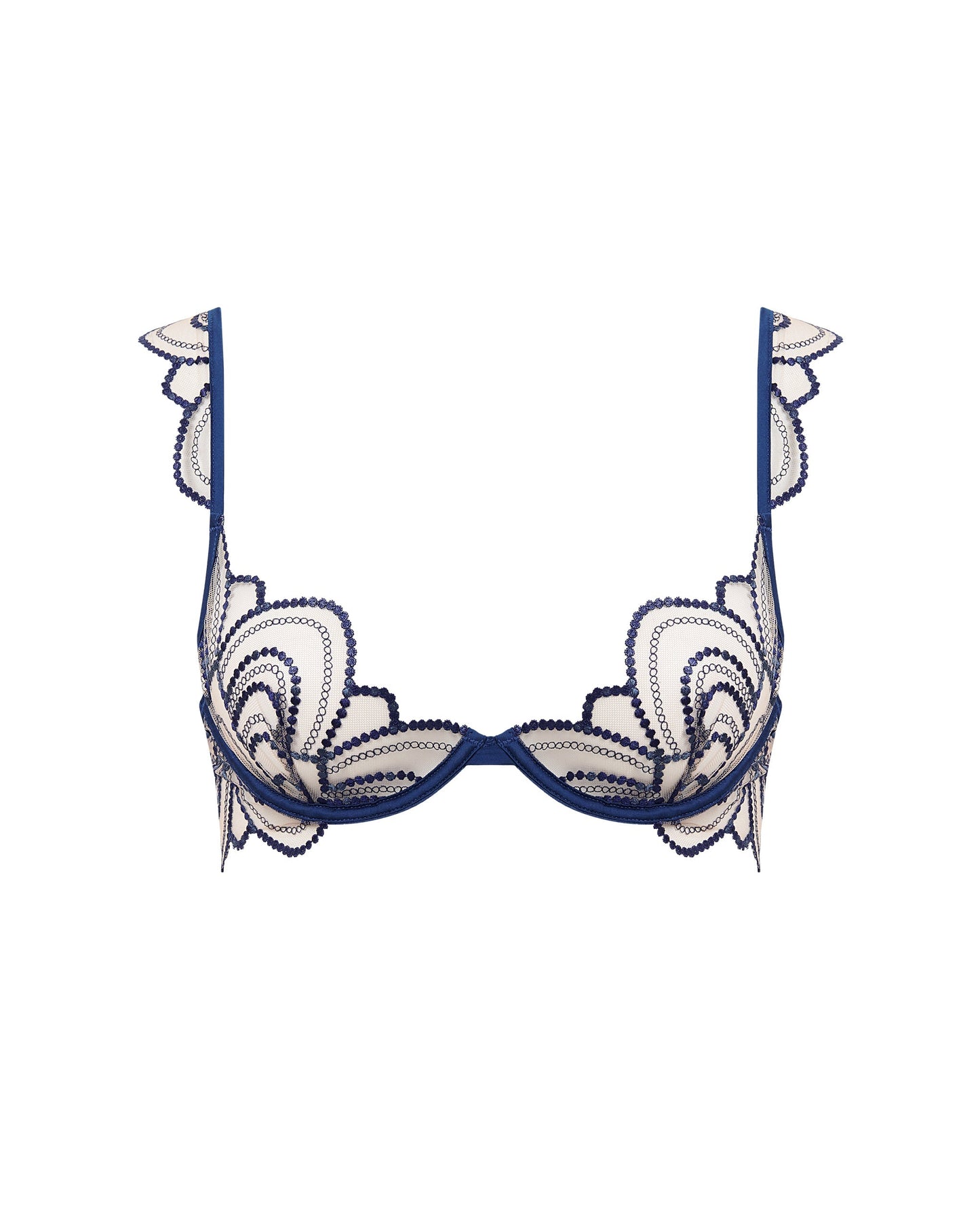  Soraya Embroidered Sheer Bra Blue