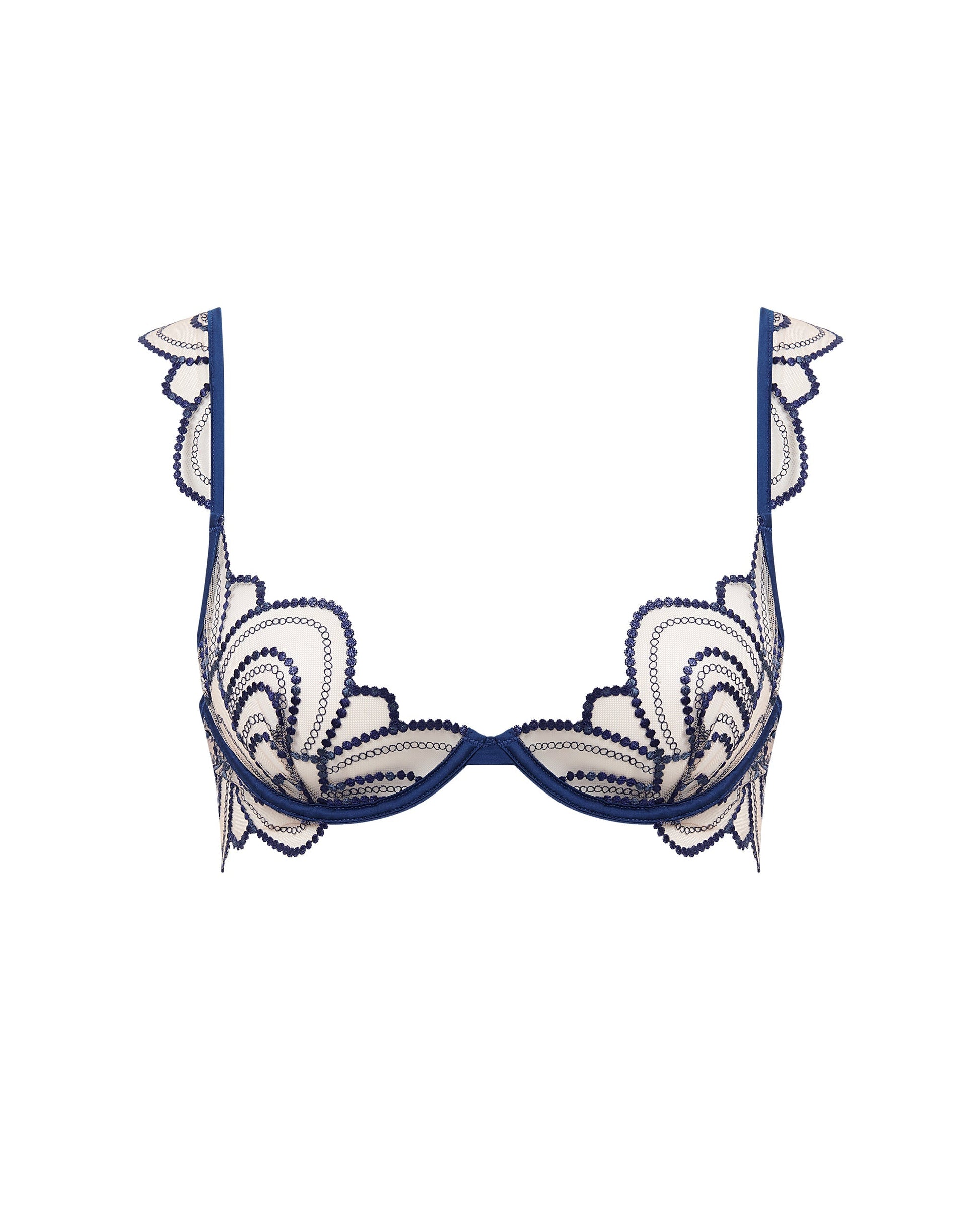  Soraya Embroidered Sheer Bra Blue
