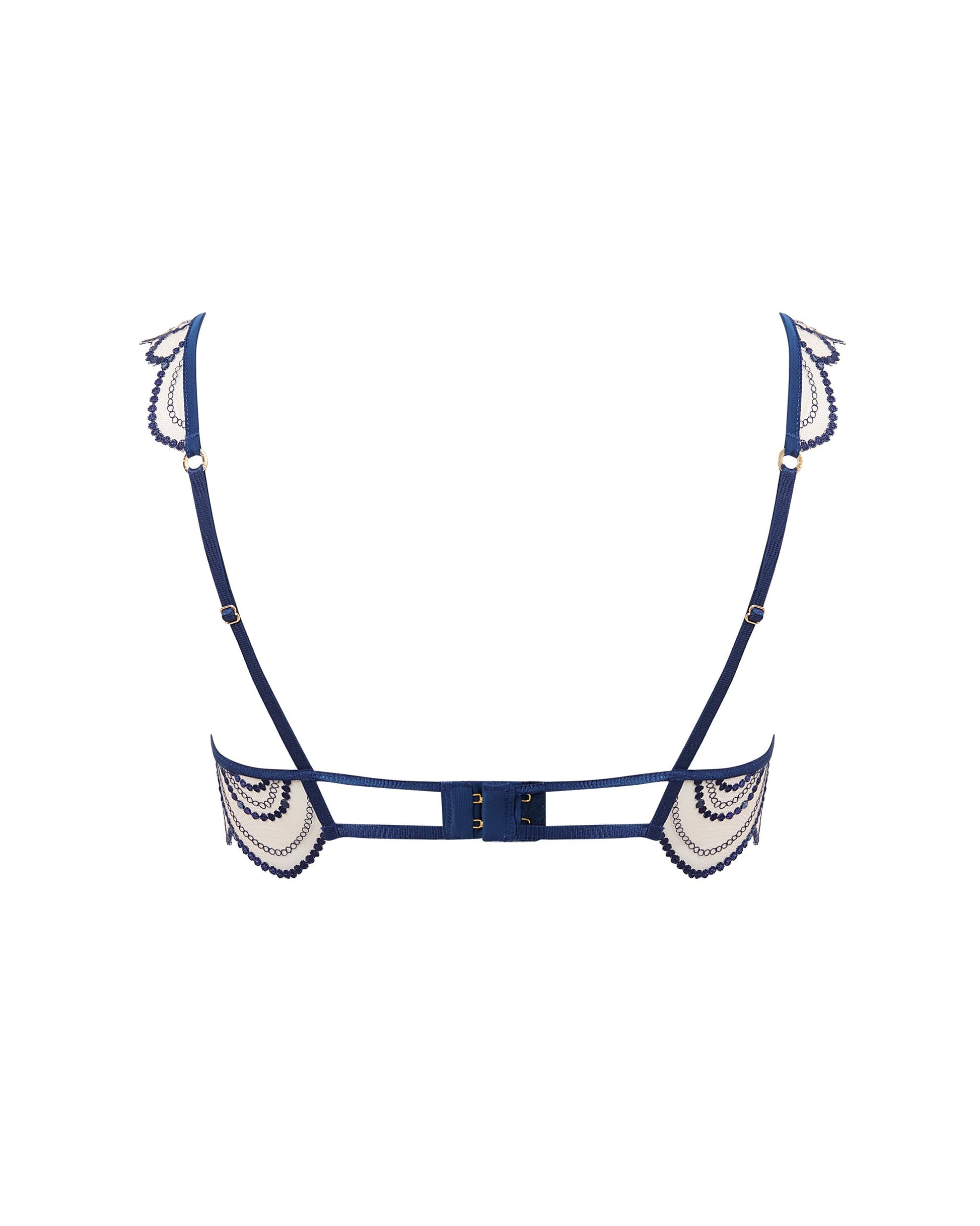 Soraya Embroidered Sheer Bra Blue