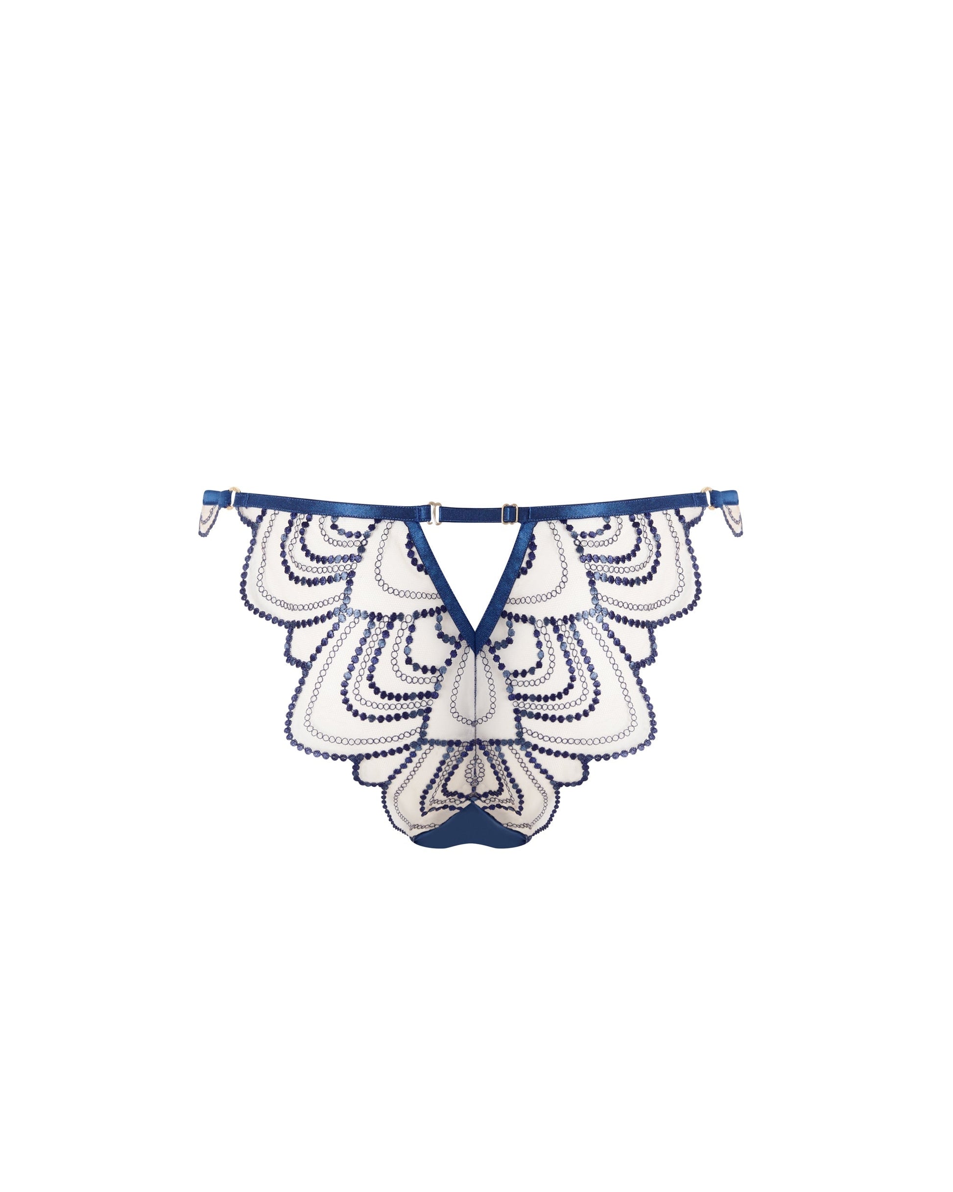  Soraya Embroidered Sheer Panty Blue