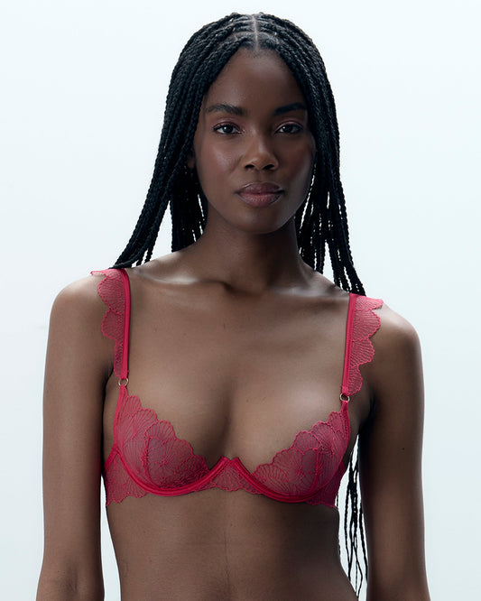 Vermont Embroidered Sheer Bra Pink