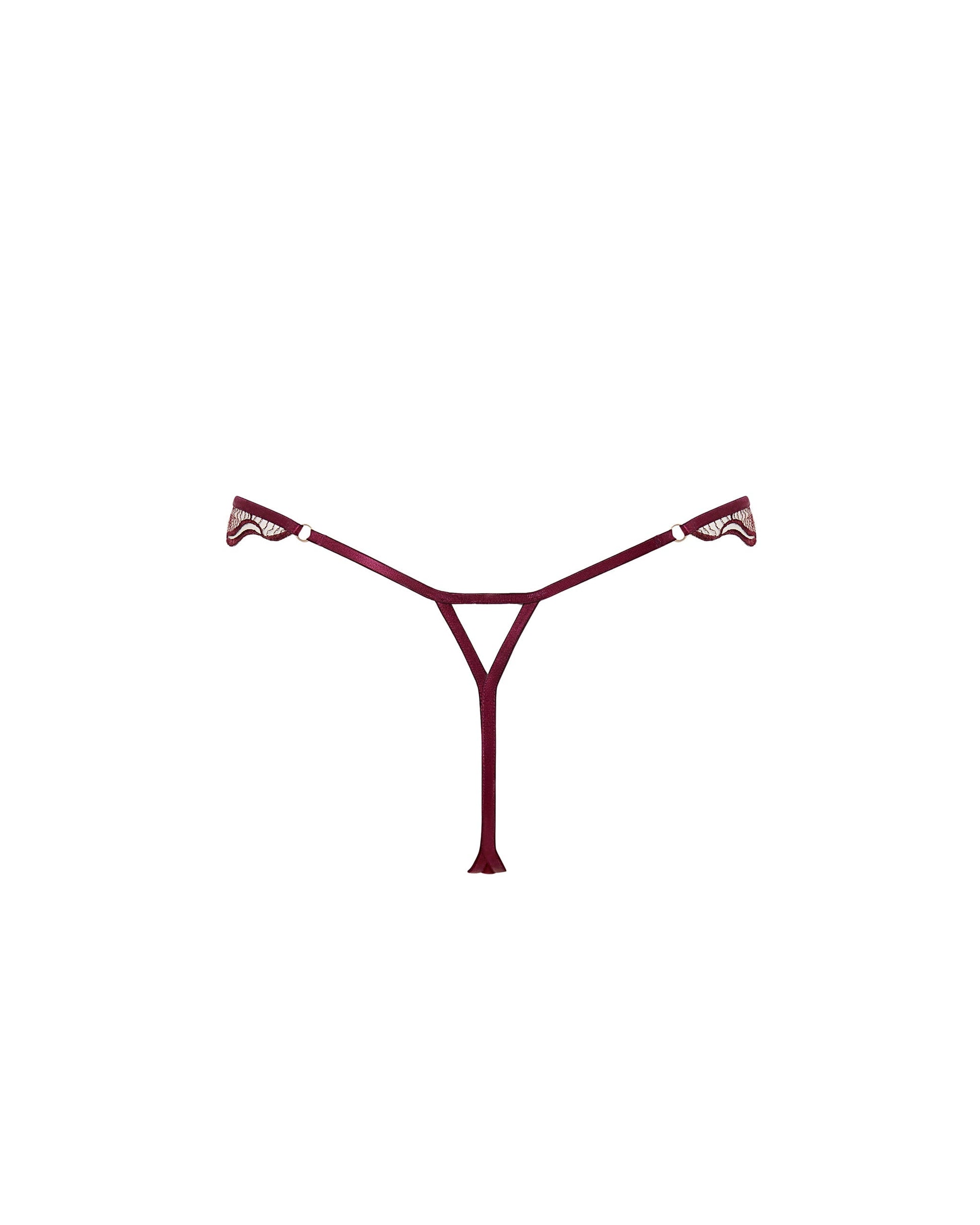  Marabel Embroidered Sheer Thong Cherry