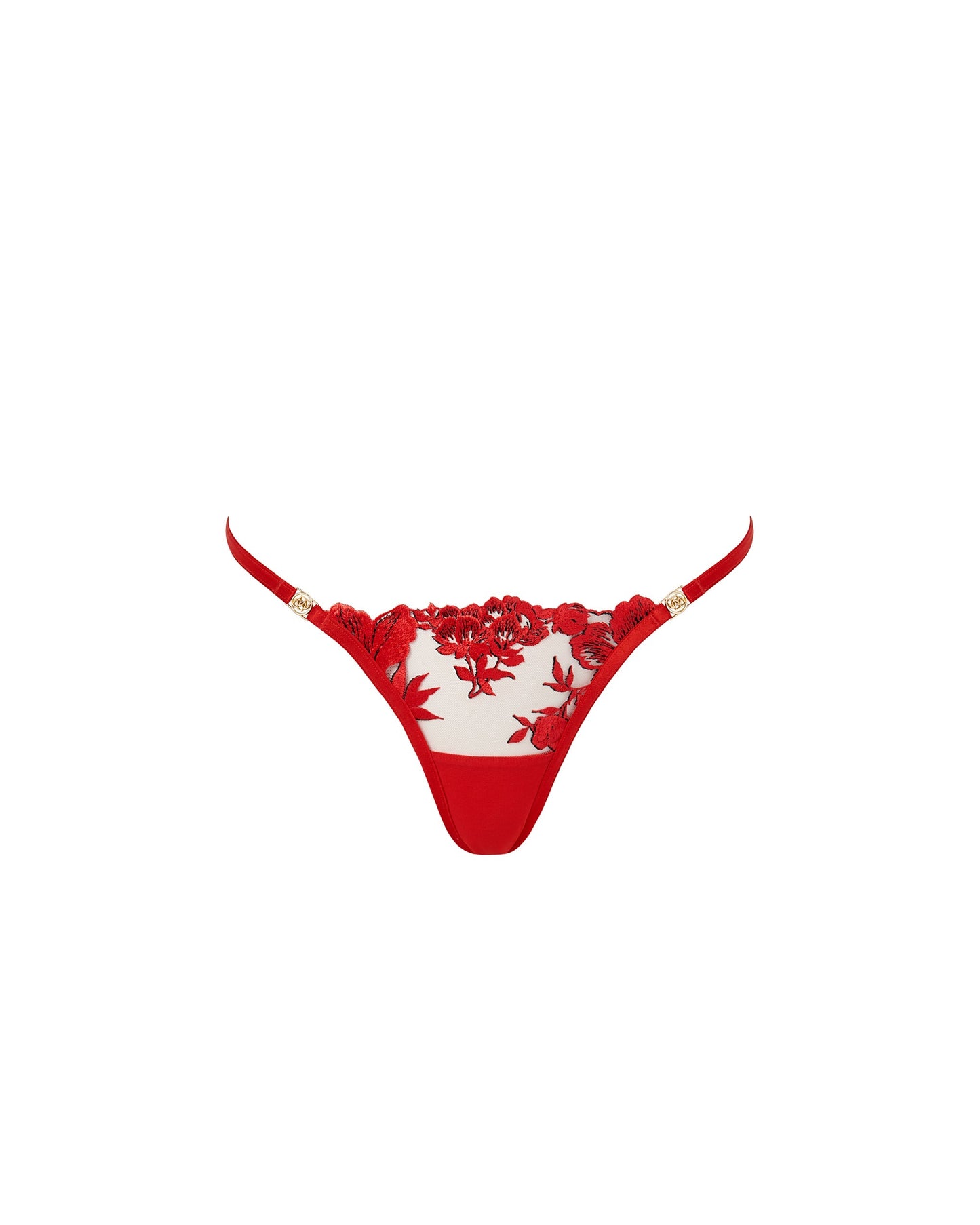  Lavanya Floral Embroidered Thong Red