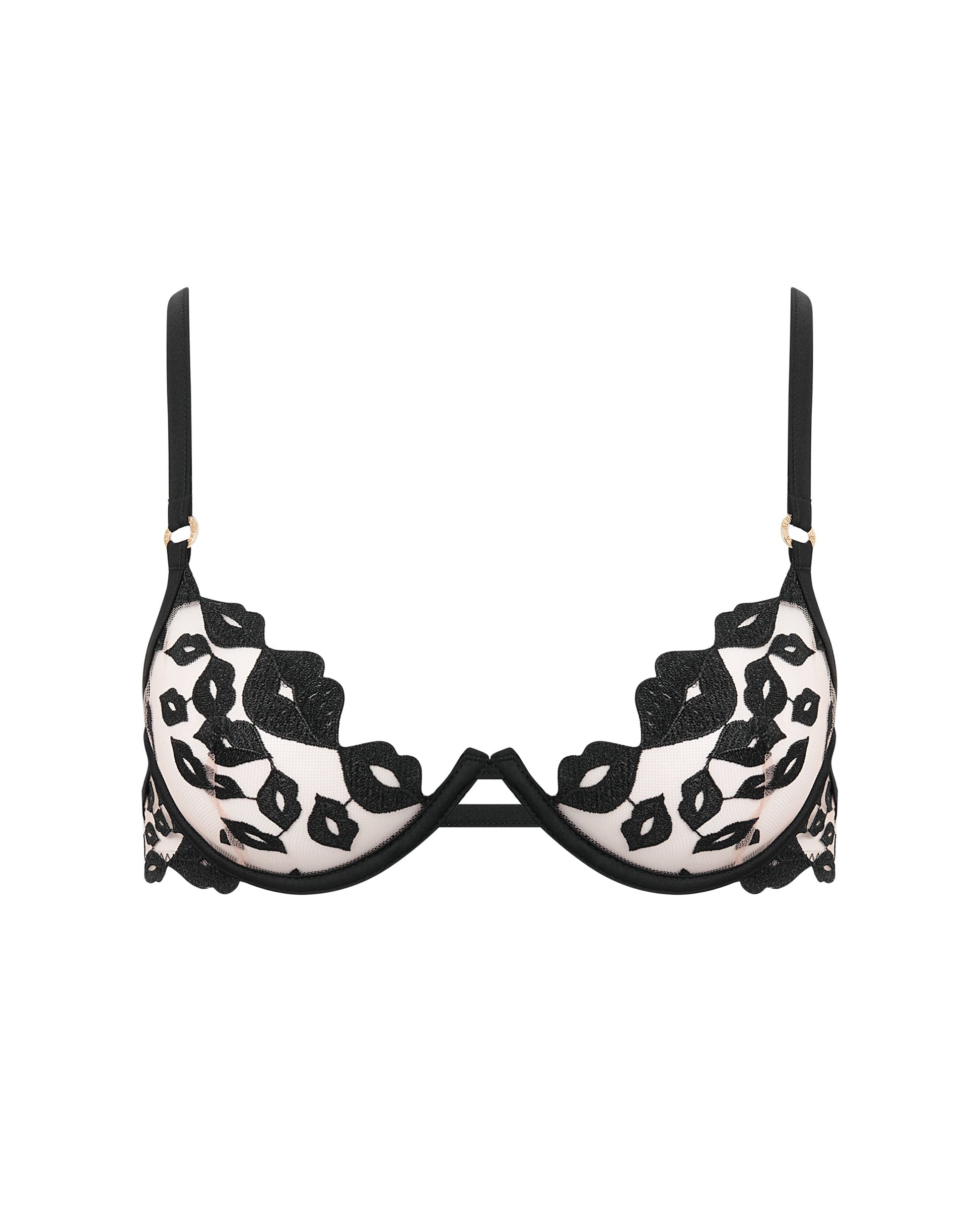  Marian Embroidered Bra Black