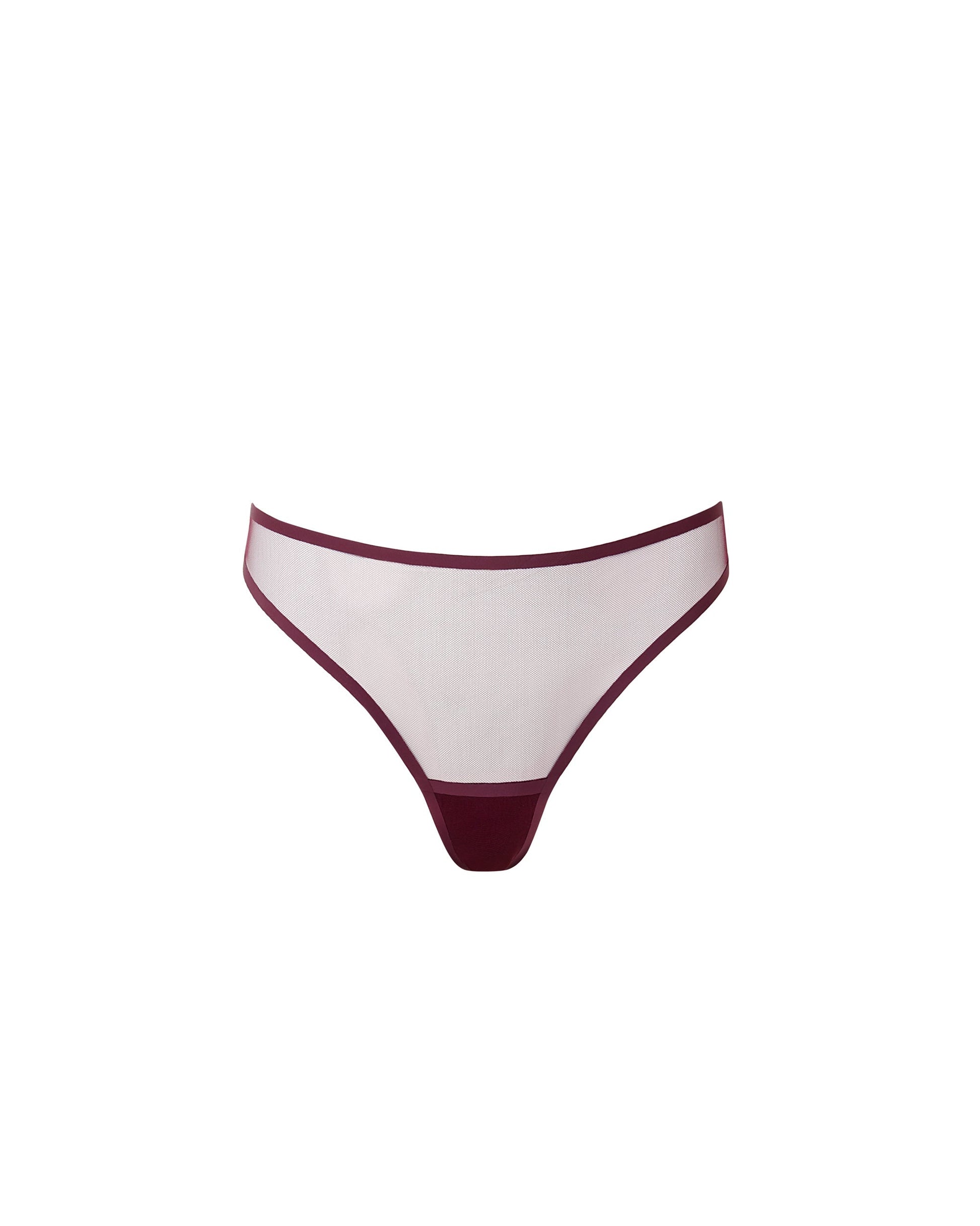  Naomi Mesh High-Waist Thong Cherry