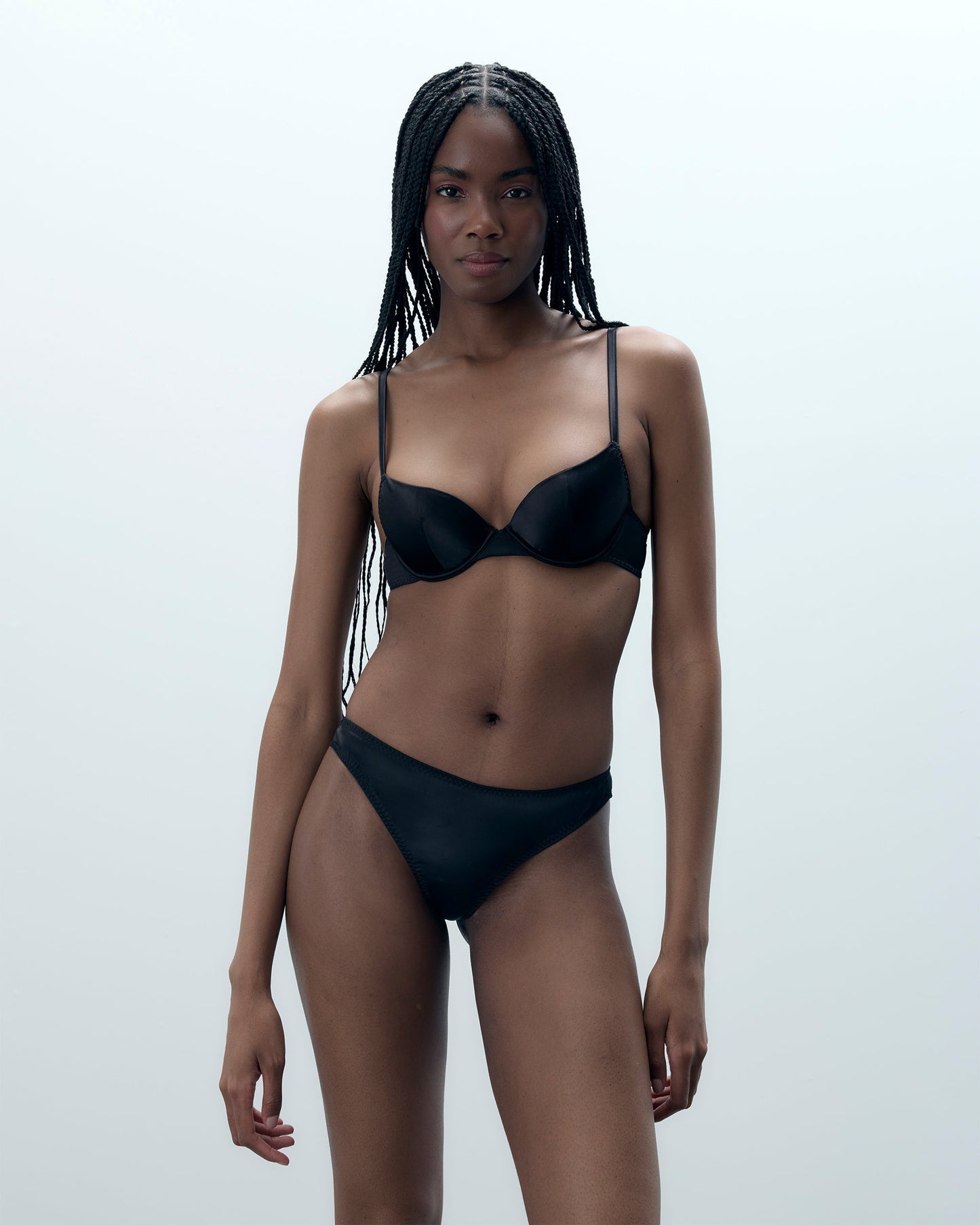  Verona Satin Push Up Bra Black