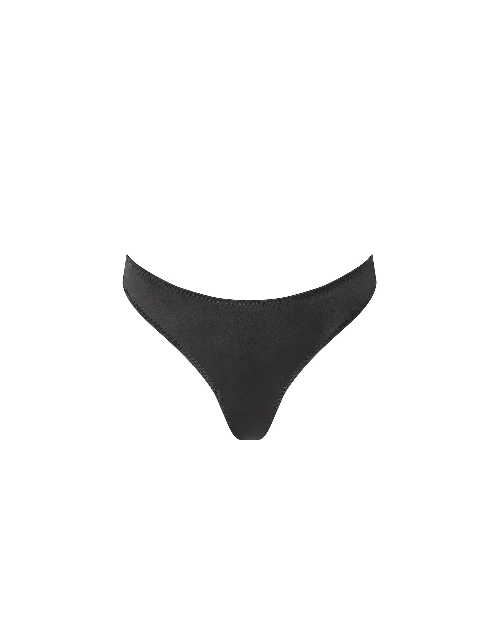  Verona Satin Thong Black