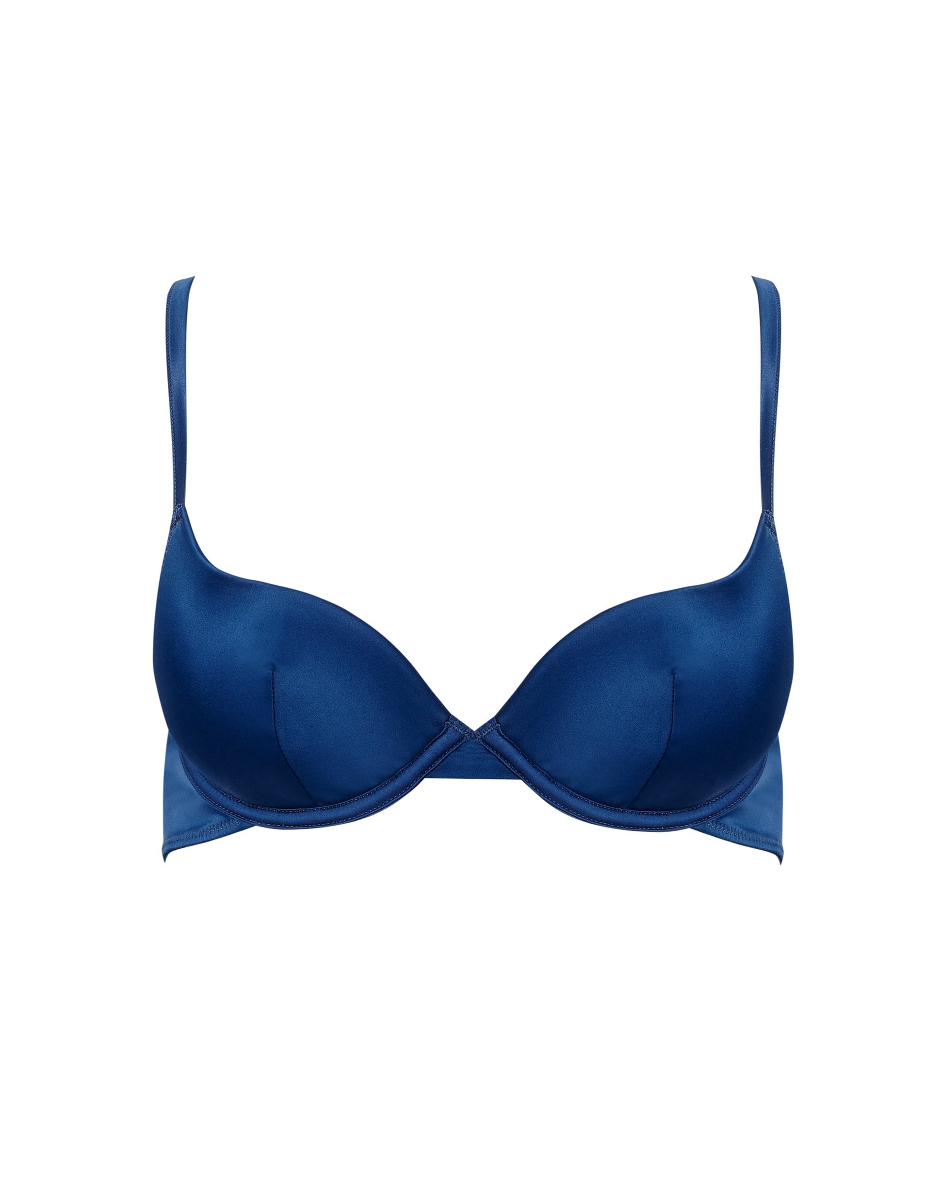  Verona Satin Push Up Bra Navy