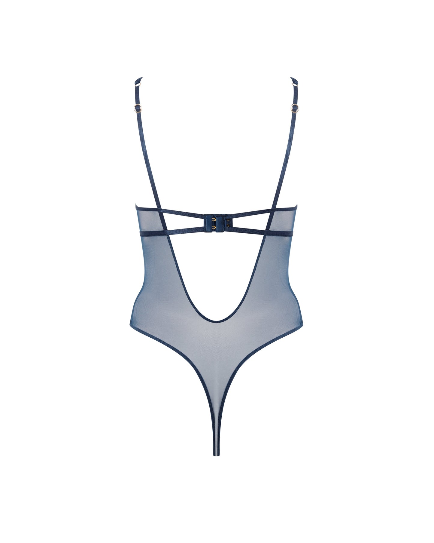 Verona Satin Push Up Bodysuit Navy