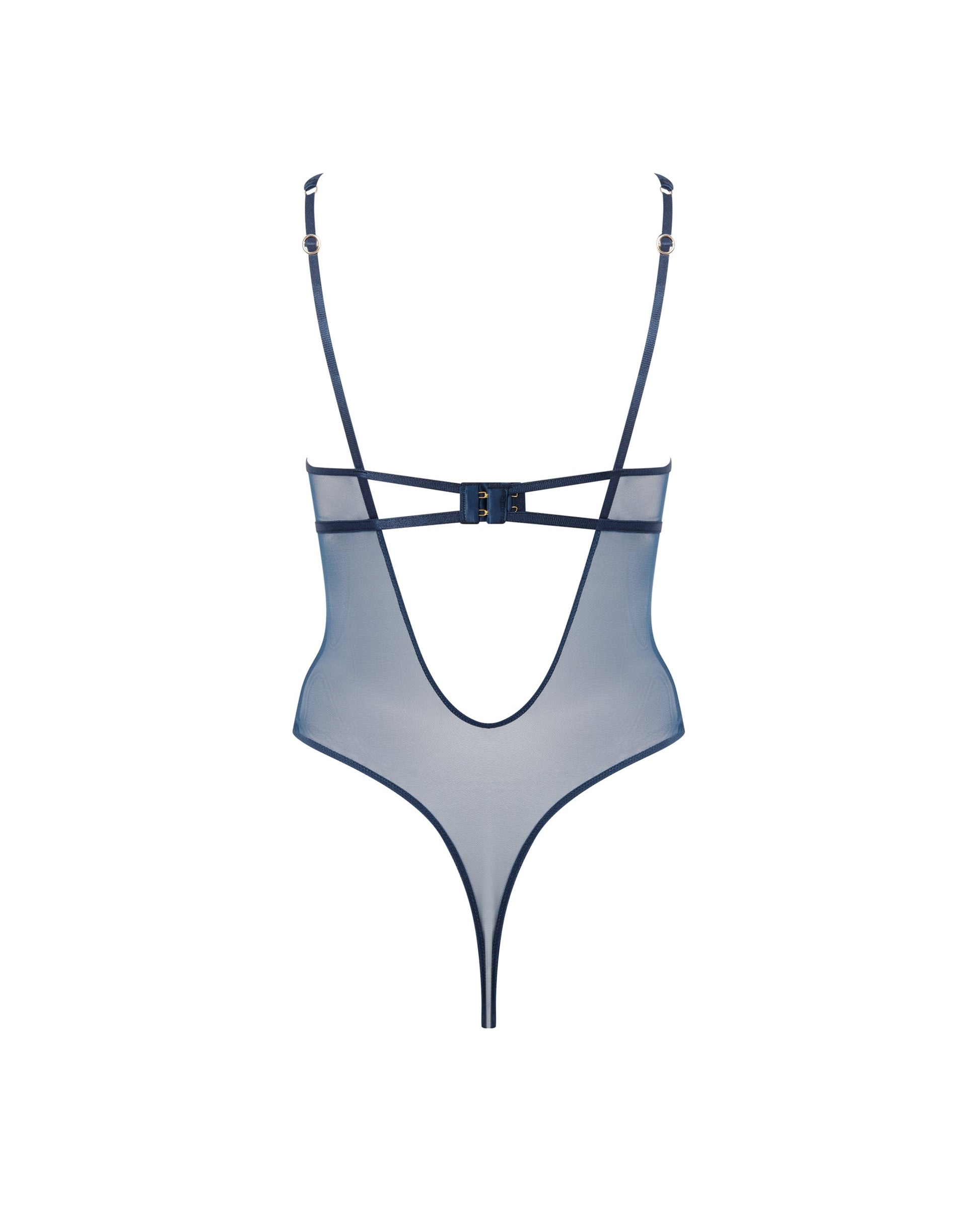  Verona Satin Push Up Bodysuit Navy
