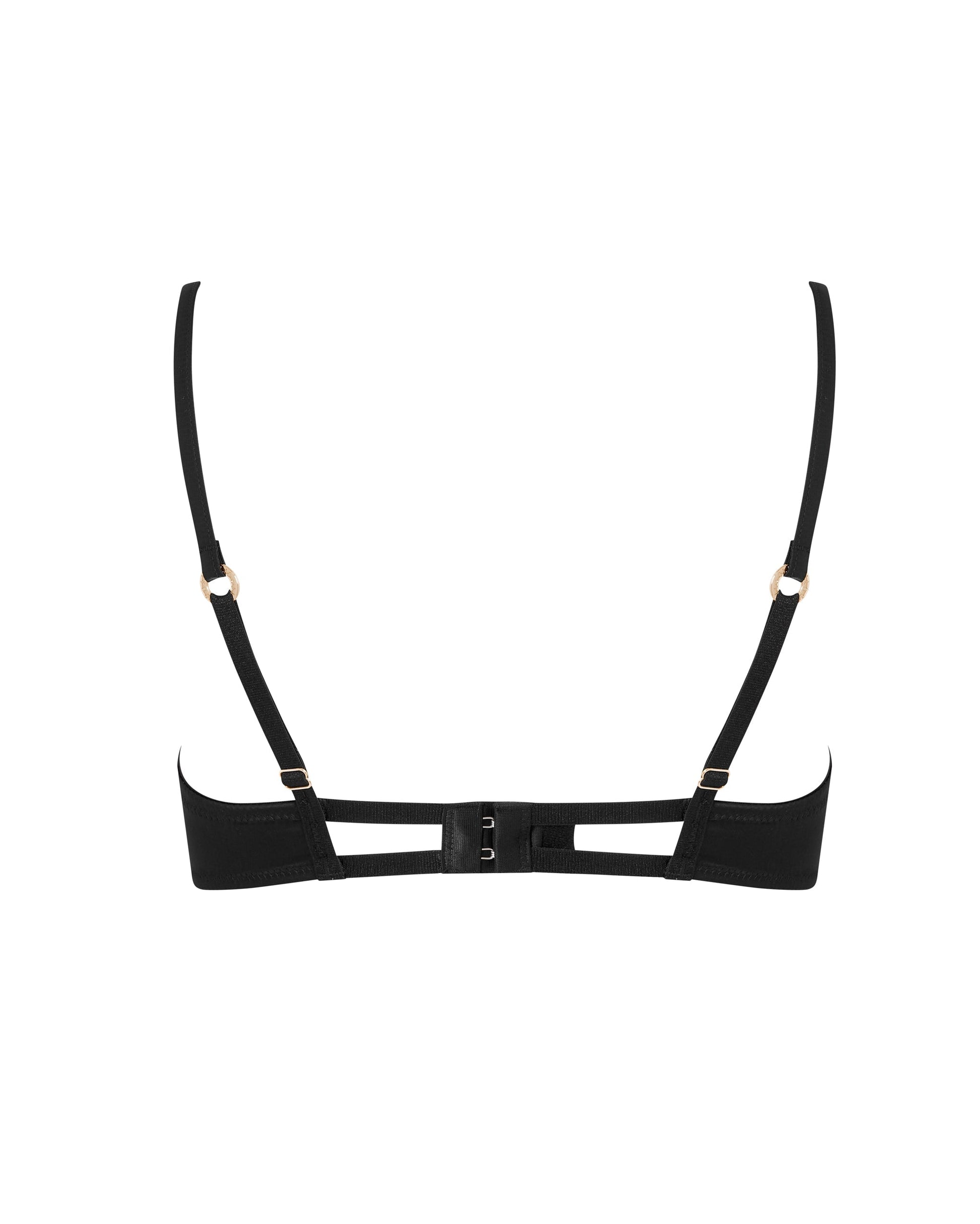  Venus Satin Open Bra Black