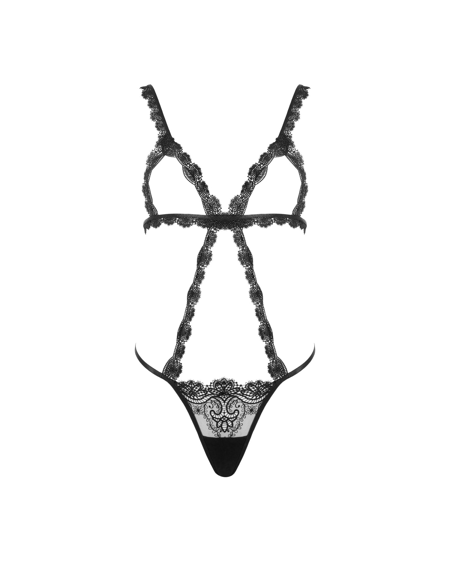  Arella Open Bodysuit Black