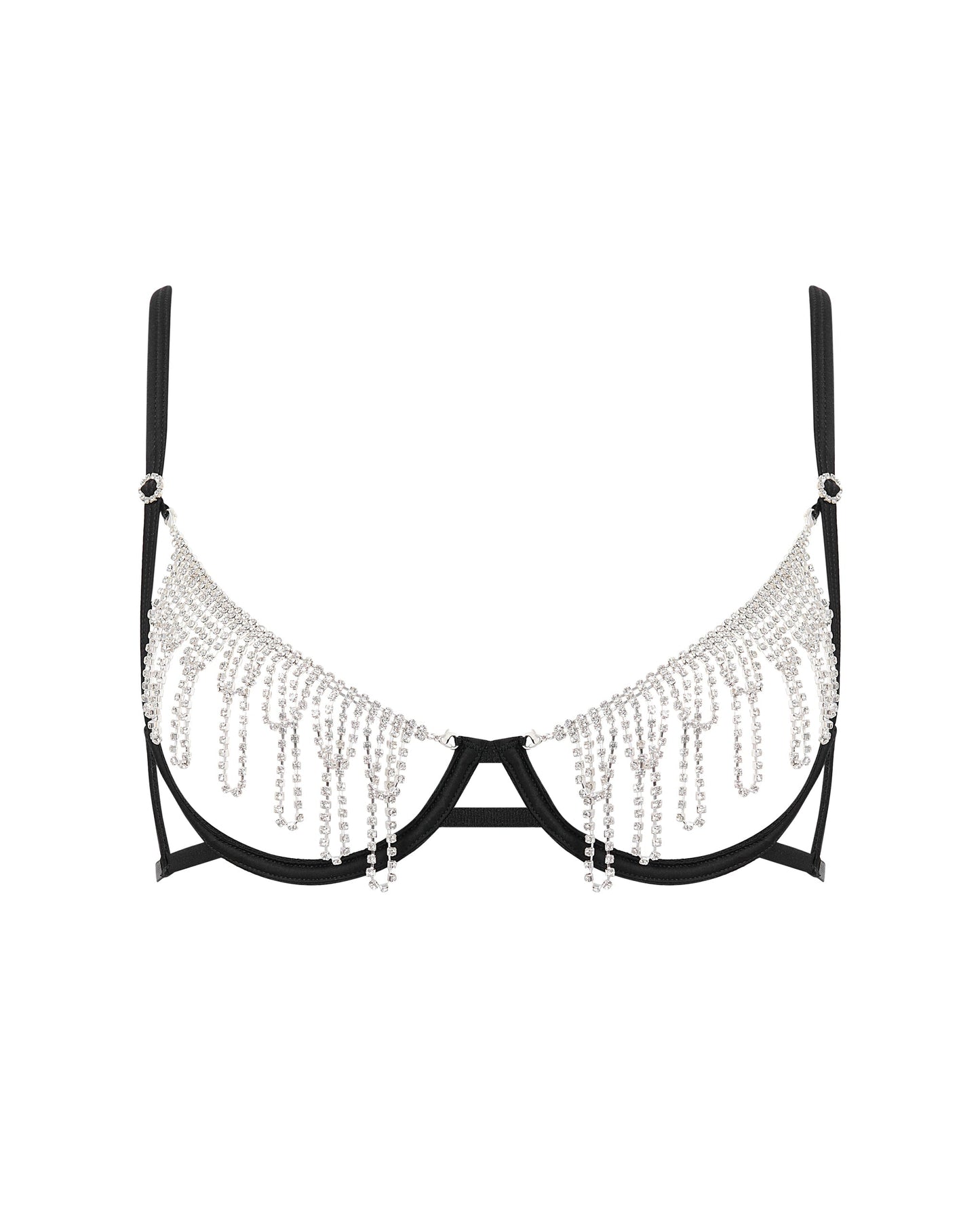  Estelle Open Diamante Bra Black/Silver