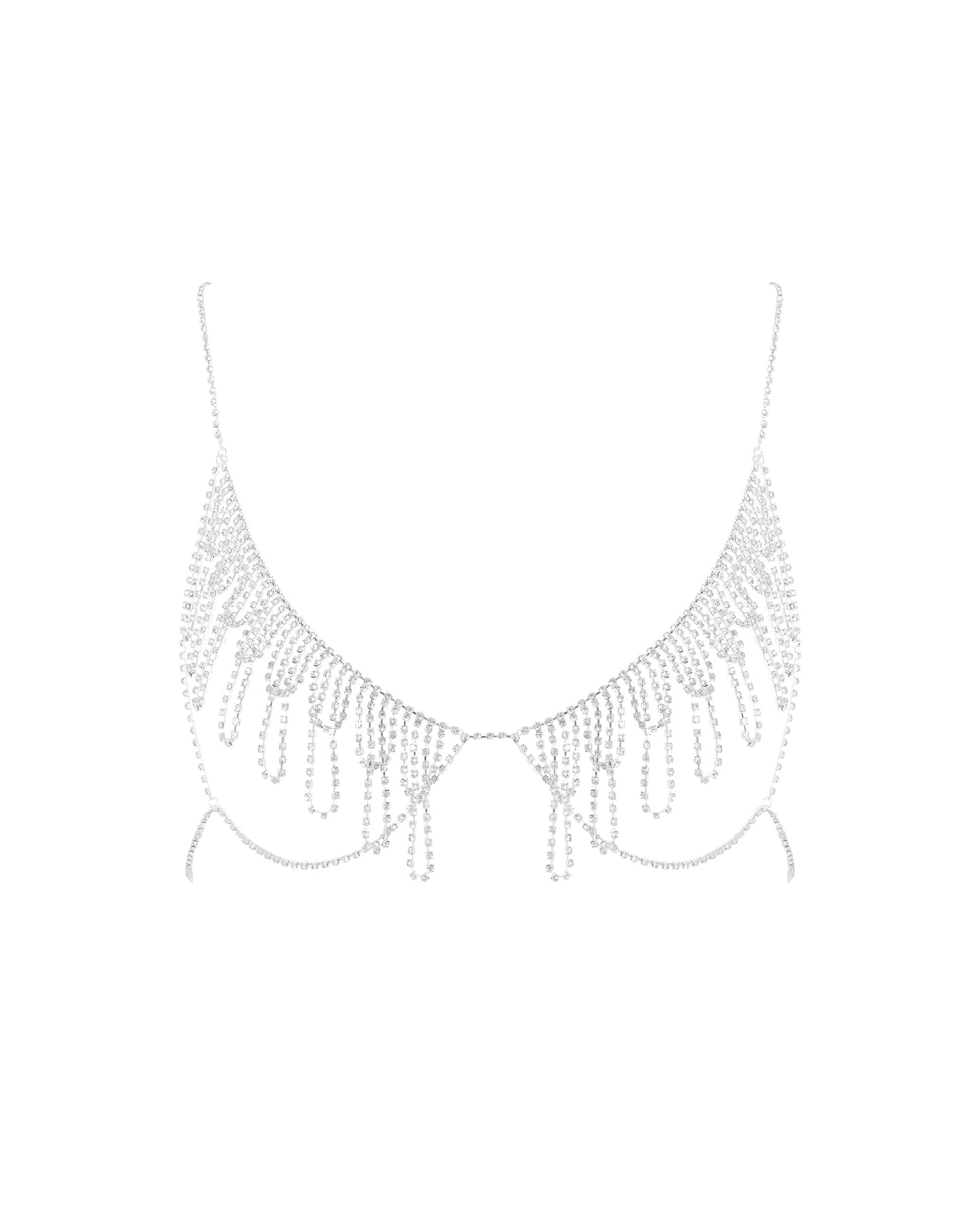  Estelle Open Diamante Bra Silver
