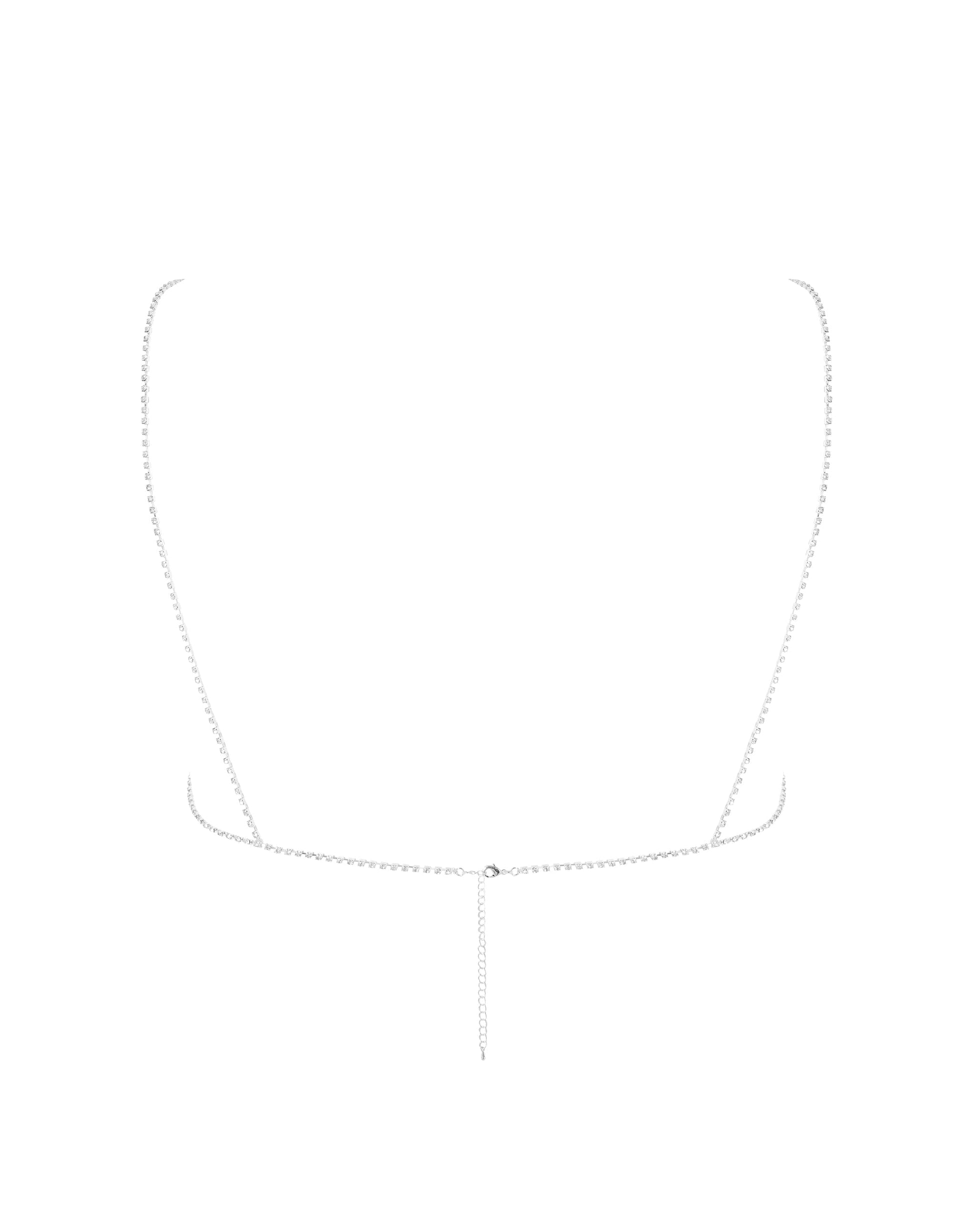  Estelle Open Diamante Bra Silver
