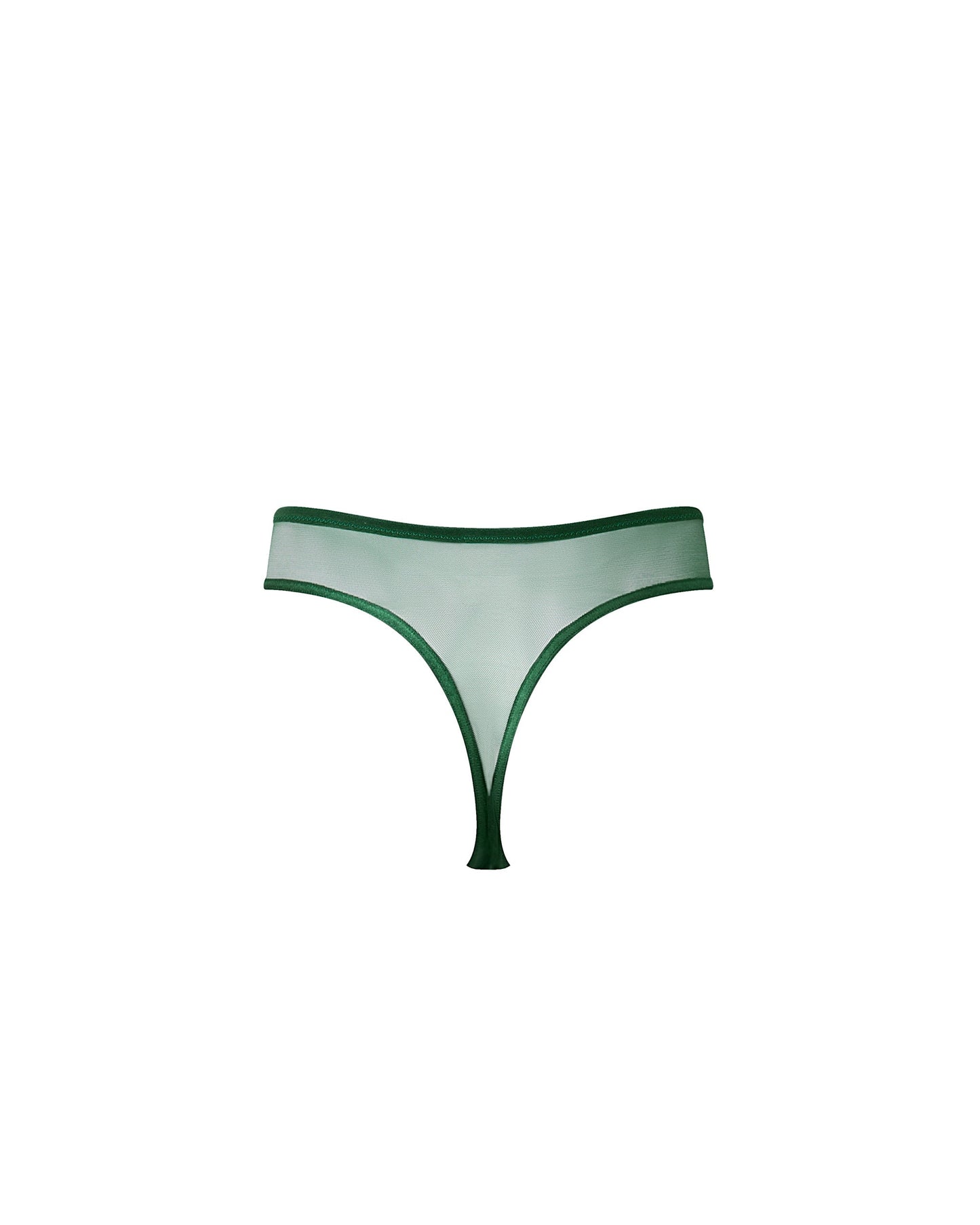  Seraphim Sheer High-Waist Thong Green
