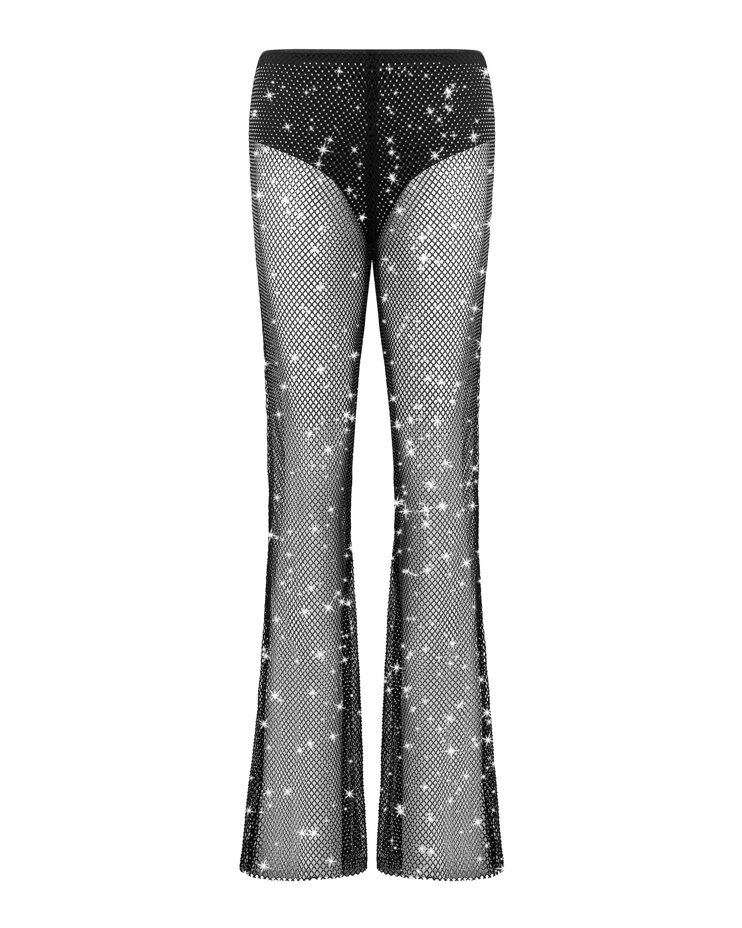  Noor Sheer Mesh Trousers Black