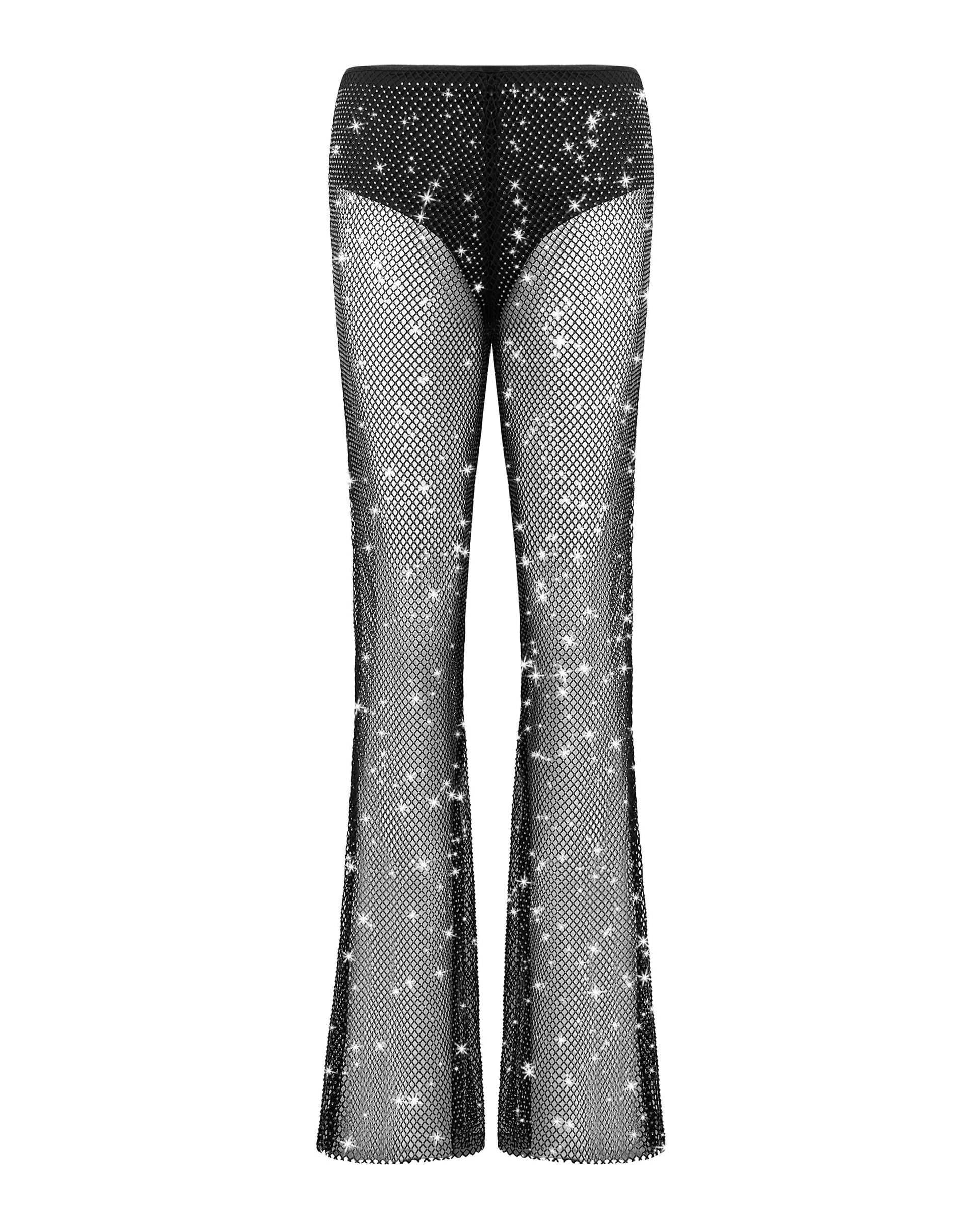  Noor Sheer Mesh Trousers Black