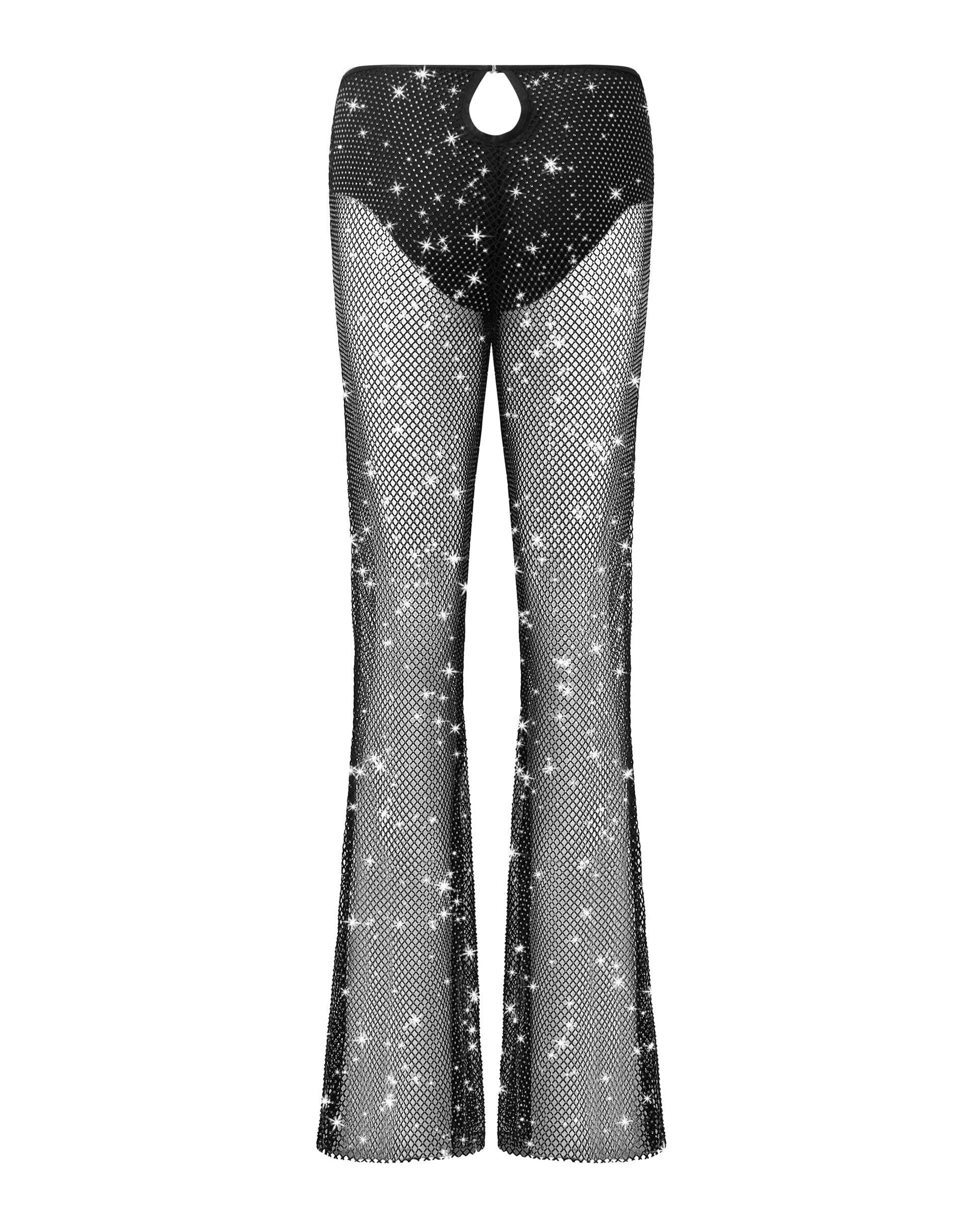  Noor Sheer Mesh Trousers Black