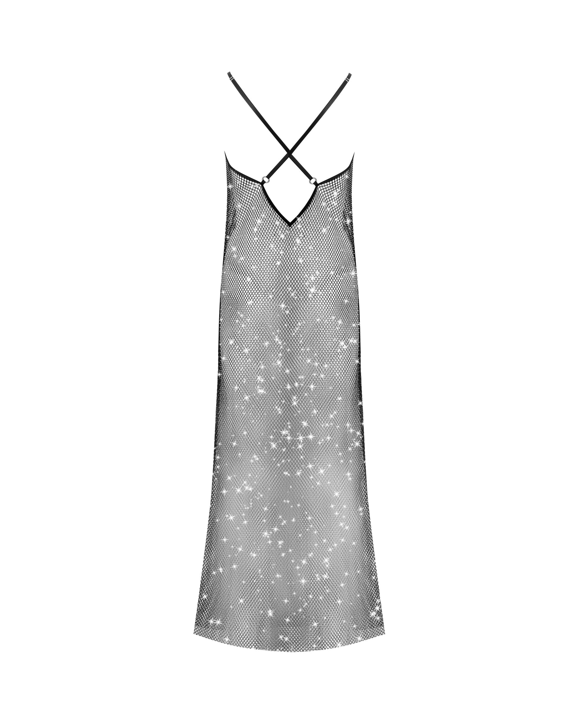  Noor Sheer Mesh Chemise Black