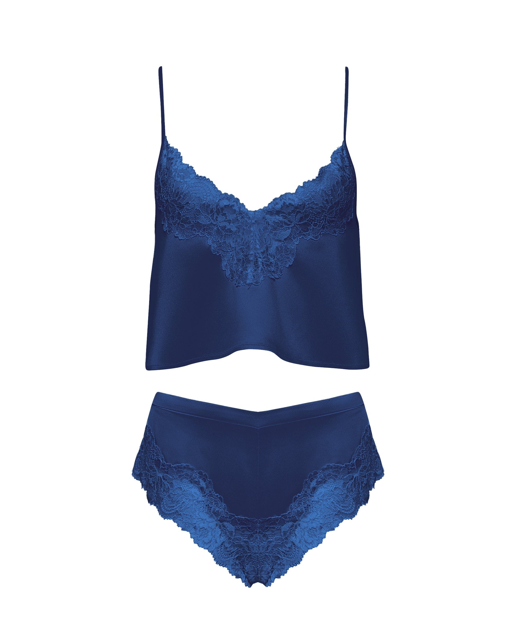  Isabella Satin Cami And Short Set Navy