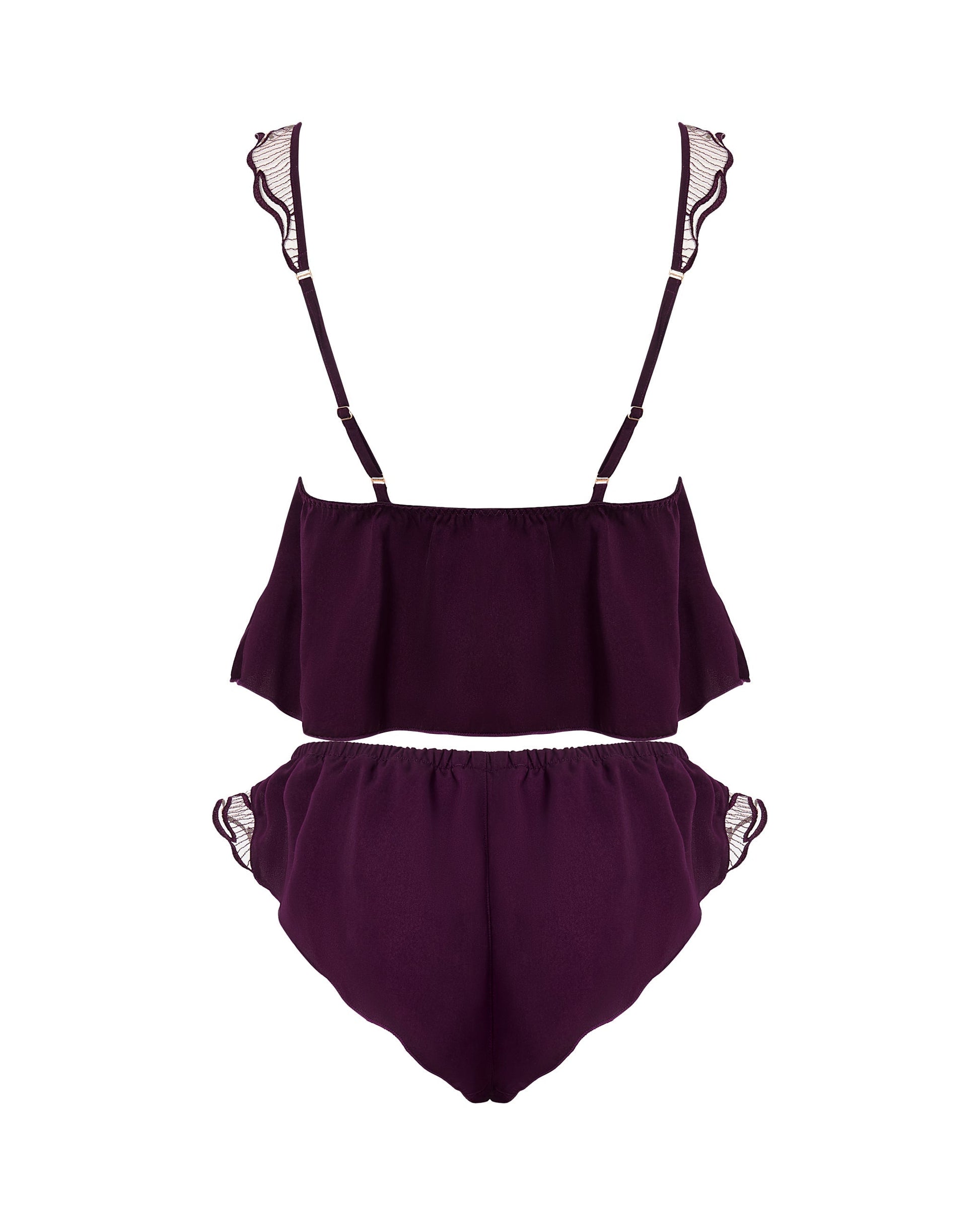  Marabel Luxury Satin Sheer Cami And Short Set Cherry