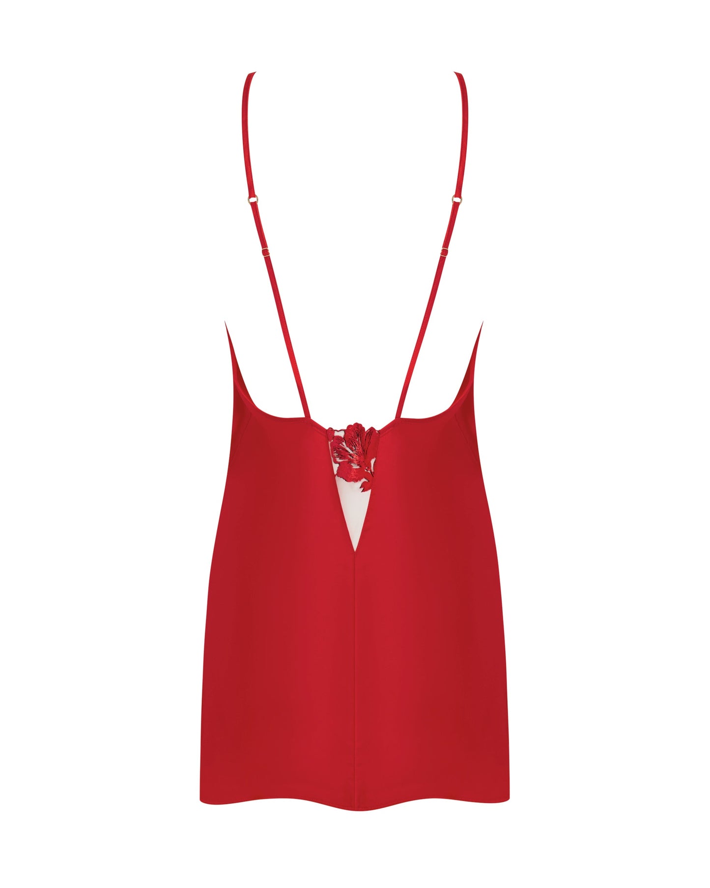  Lavanya Satin Embroidered Chemise Red