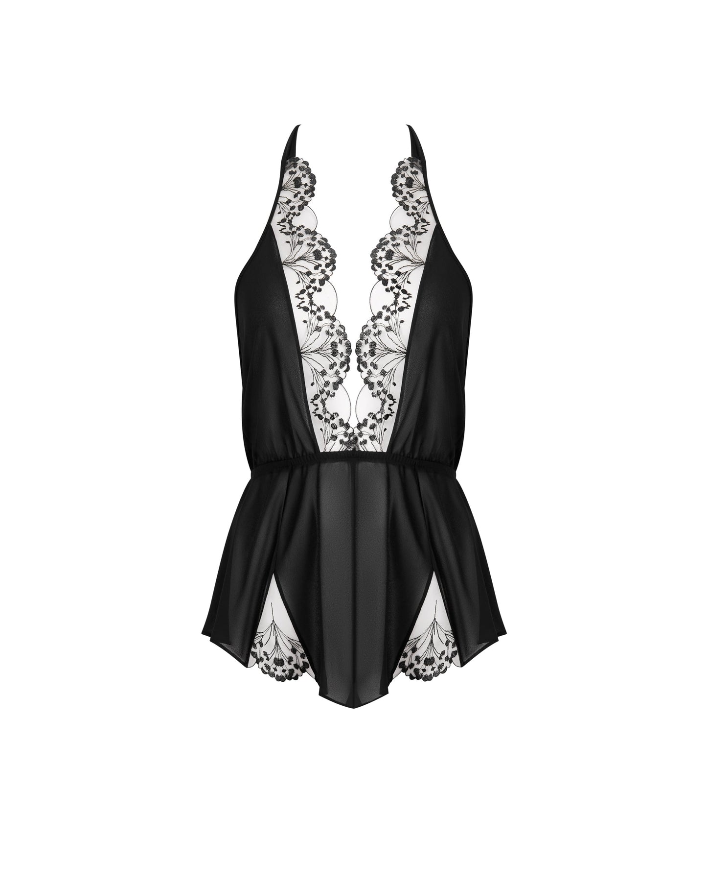  Marisa Chiffon Sheer Teddy Black
