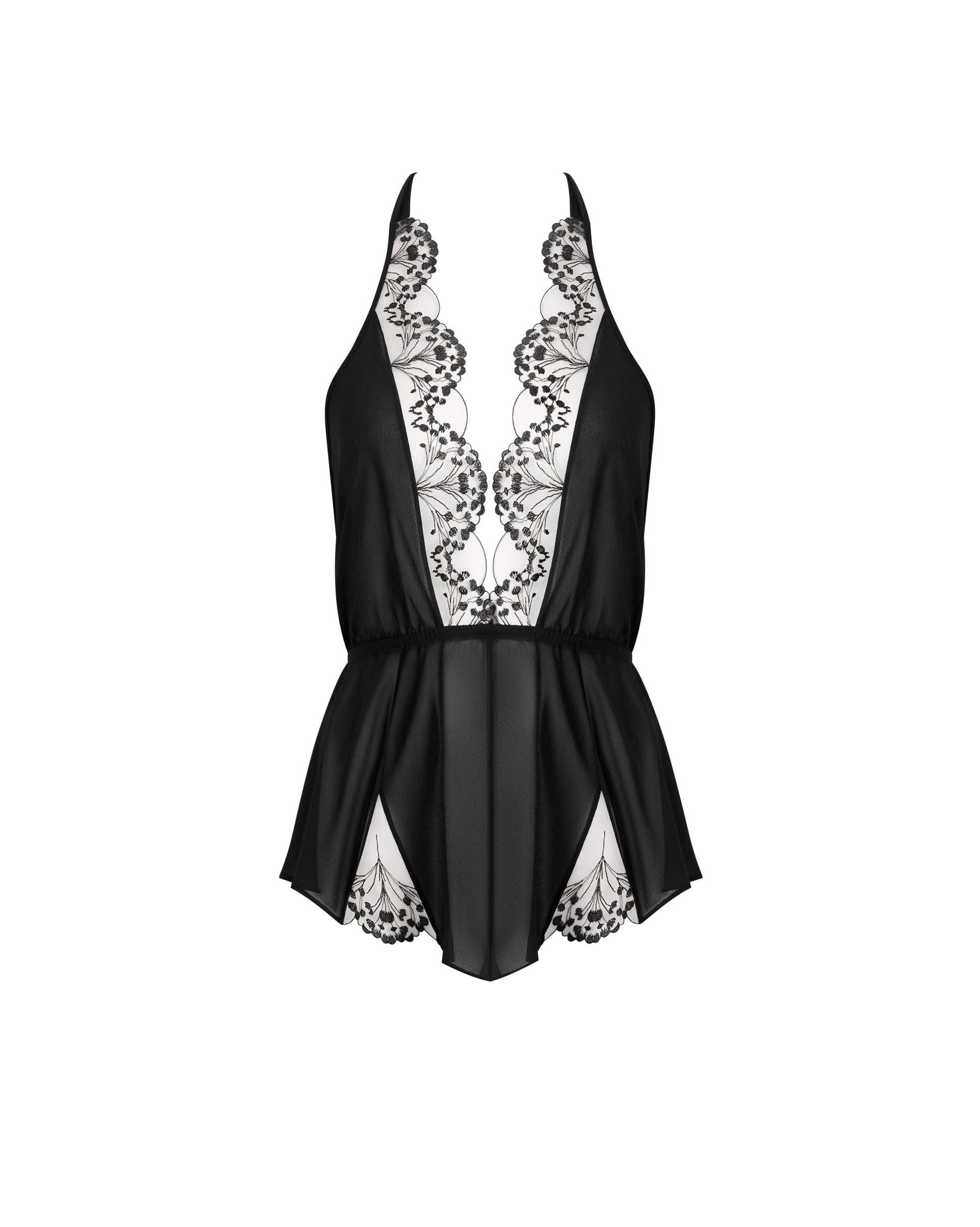  Marisa Chiffon Sheer Teddy Black
