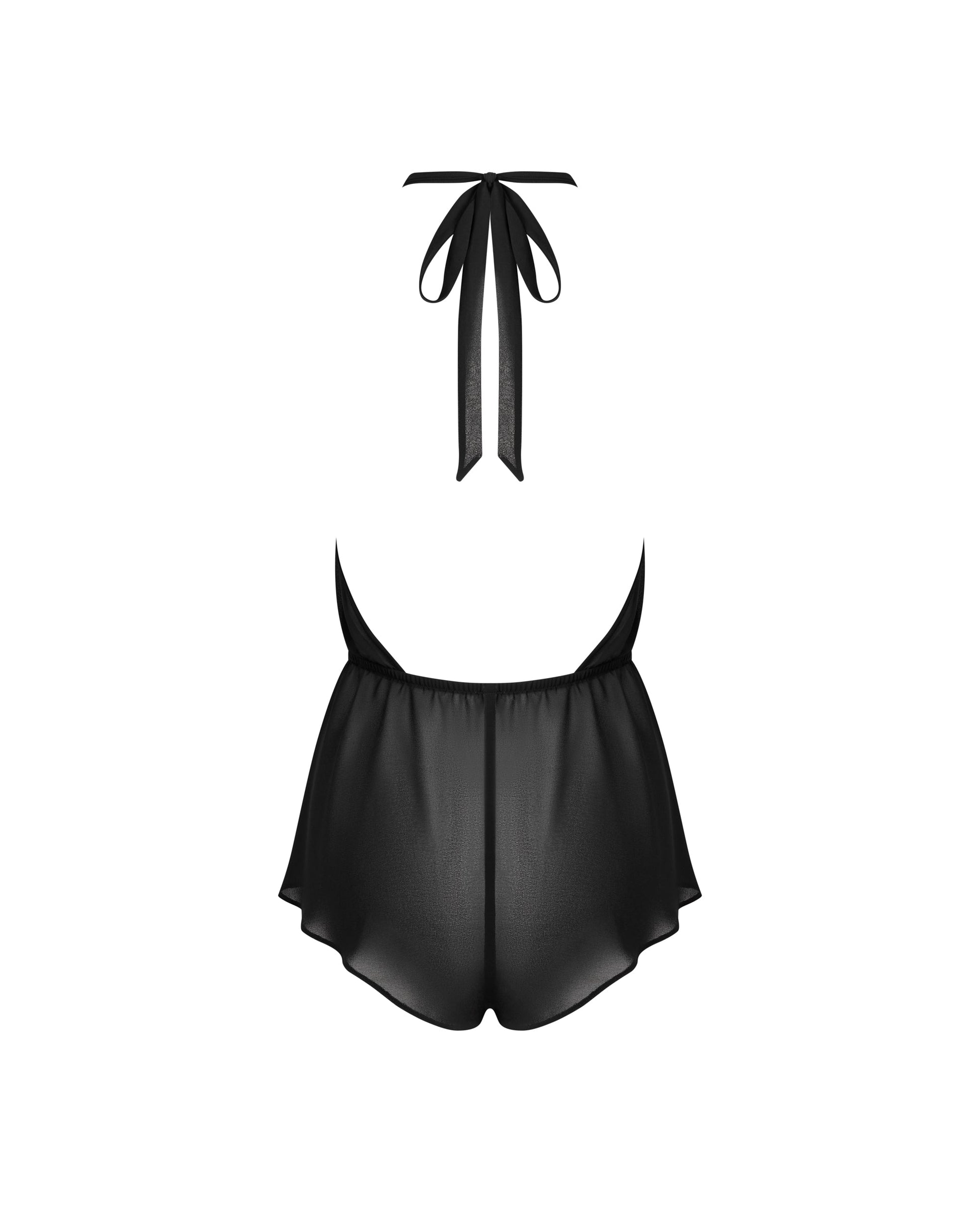  Marisa Chiffon Sheer Teddy Black