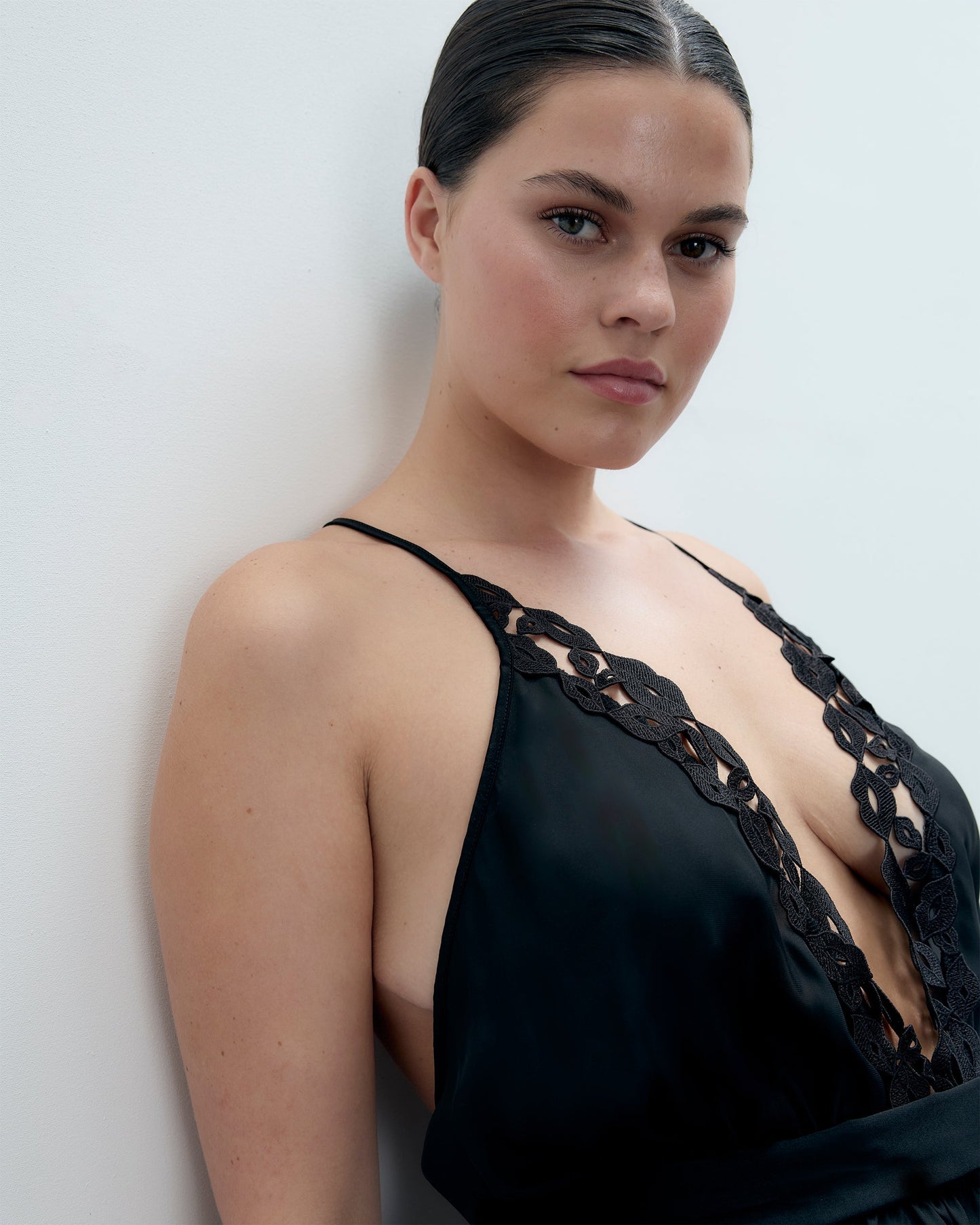  Marian Chiffon Embroidered Teddy Black