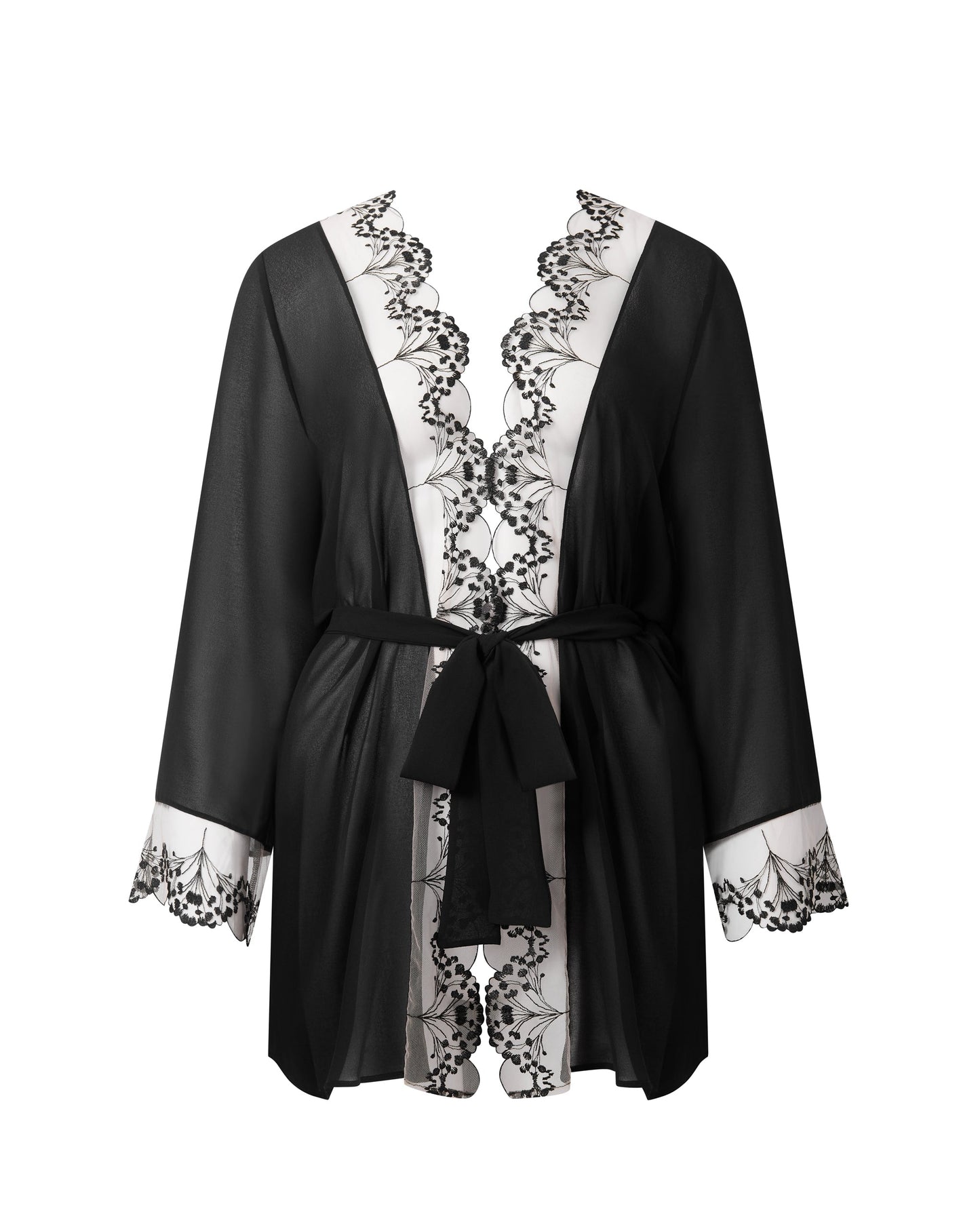  Marisa Chiffon Sheer Kimono Black