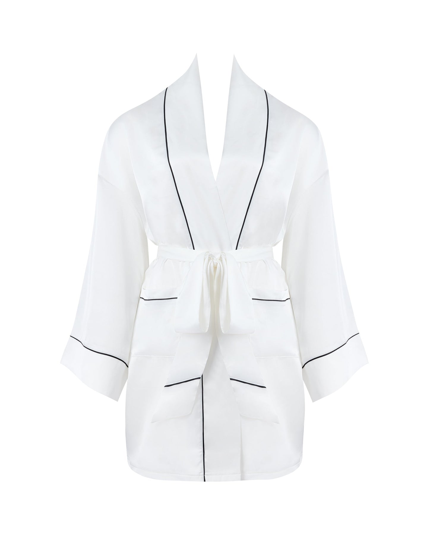  Lydia Satin Kimono Cream/Black