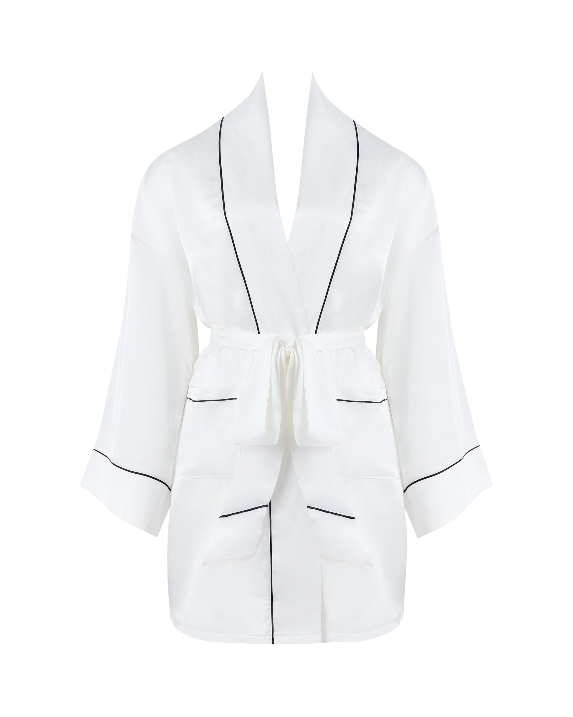  Lydia Satin Kimono Cream/Black