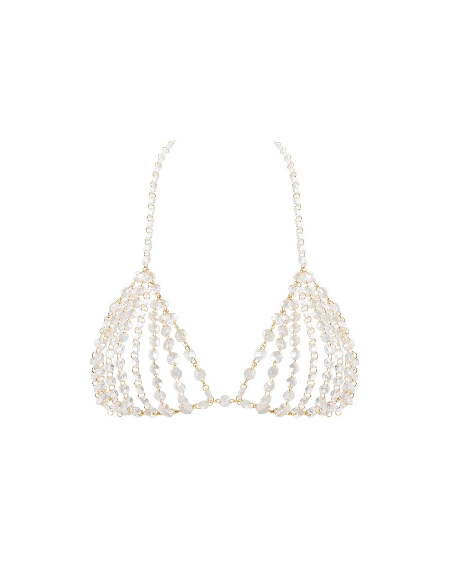  Crystal Triangle Bra Clear