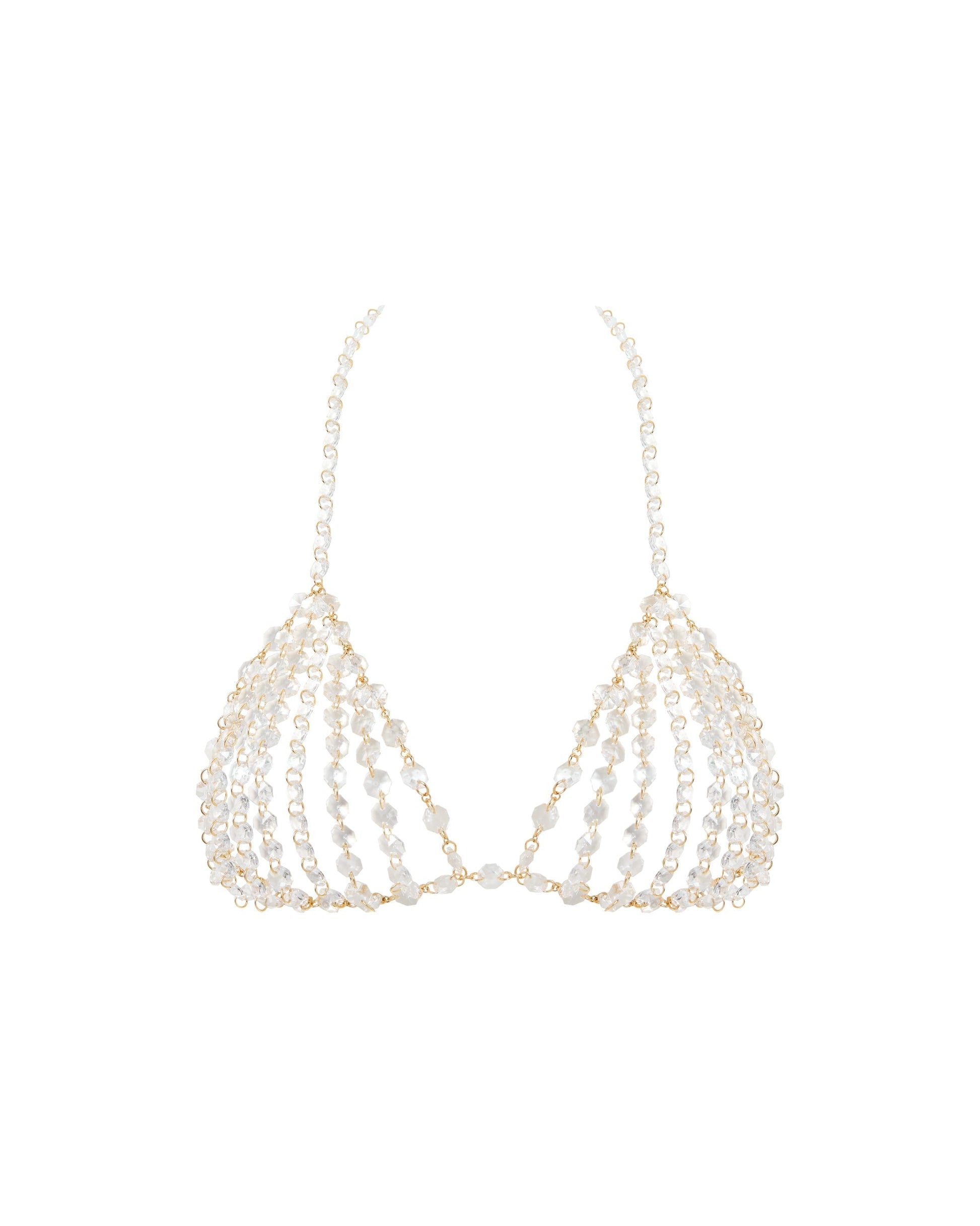  Crystal Triangle Bra Clear