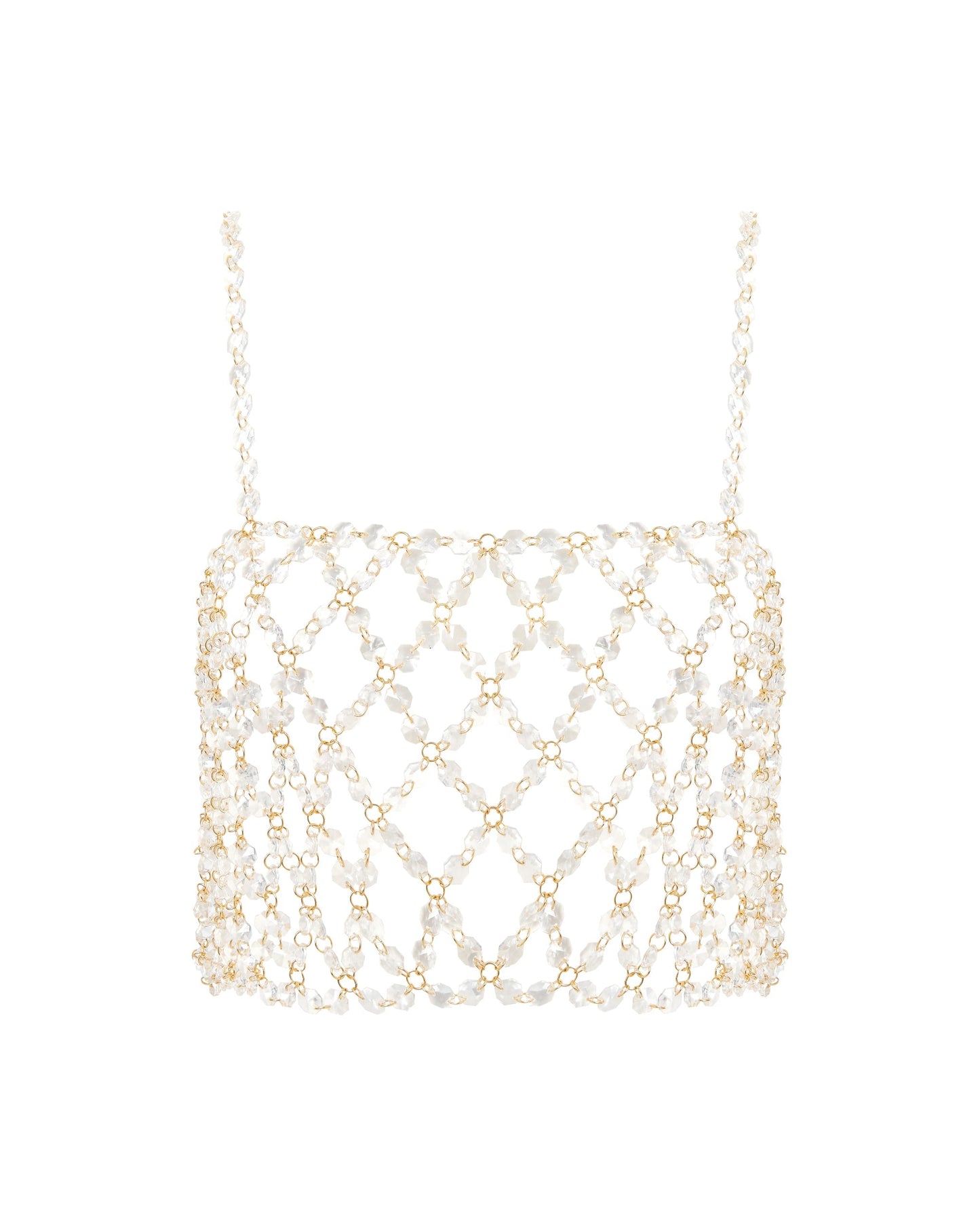  Crystal Cami Crop Top Clear