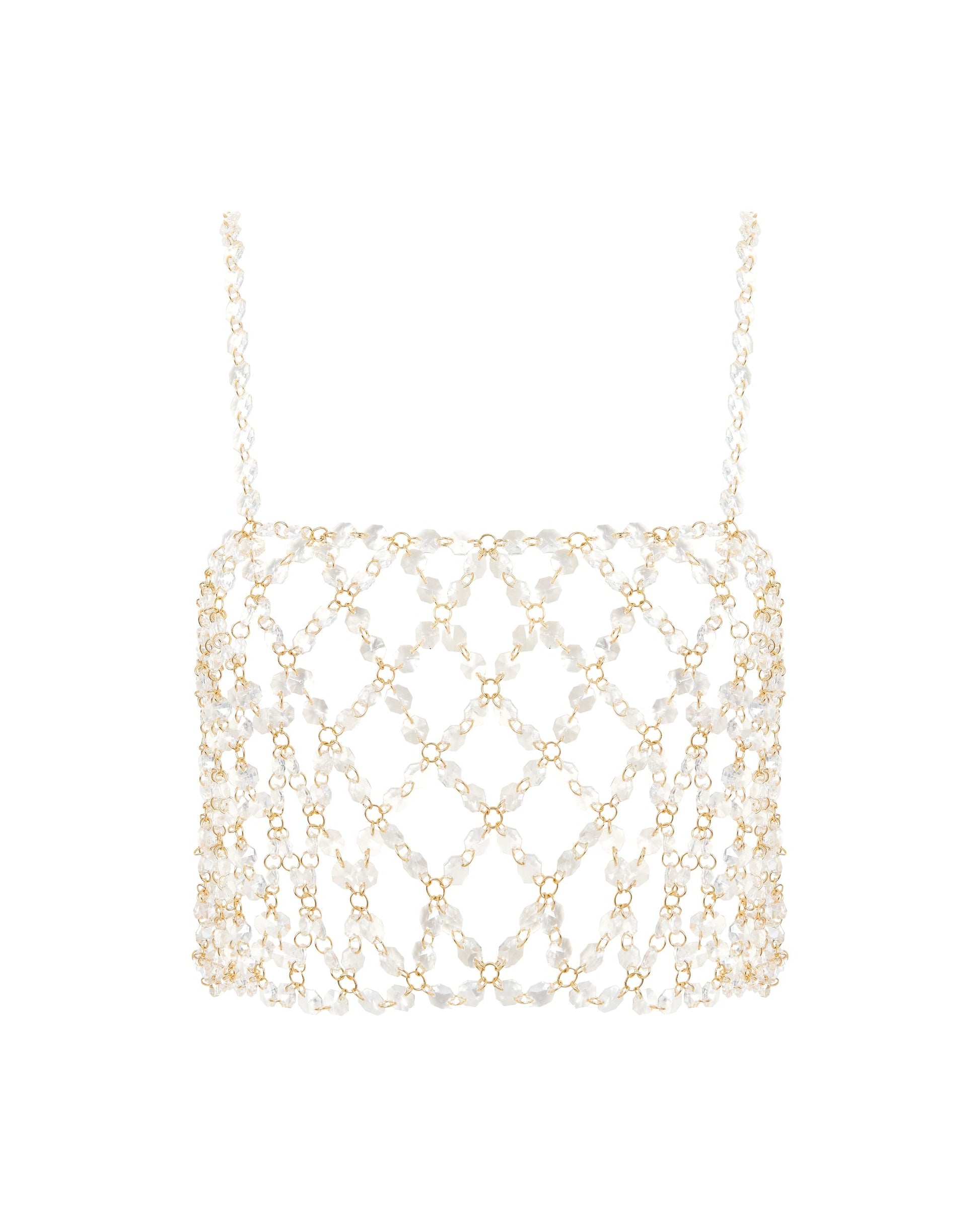  Crystal Cami Crop Top Clear