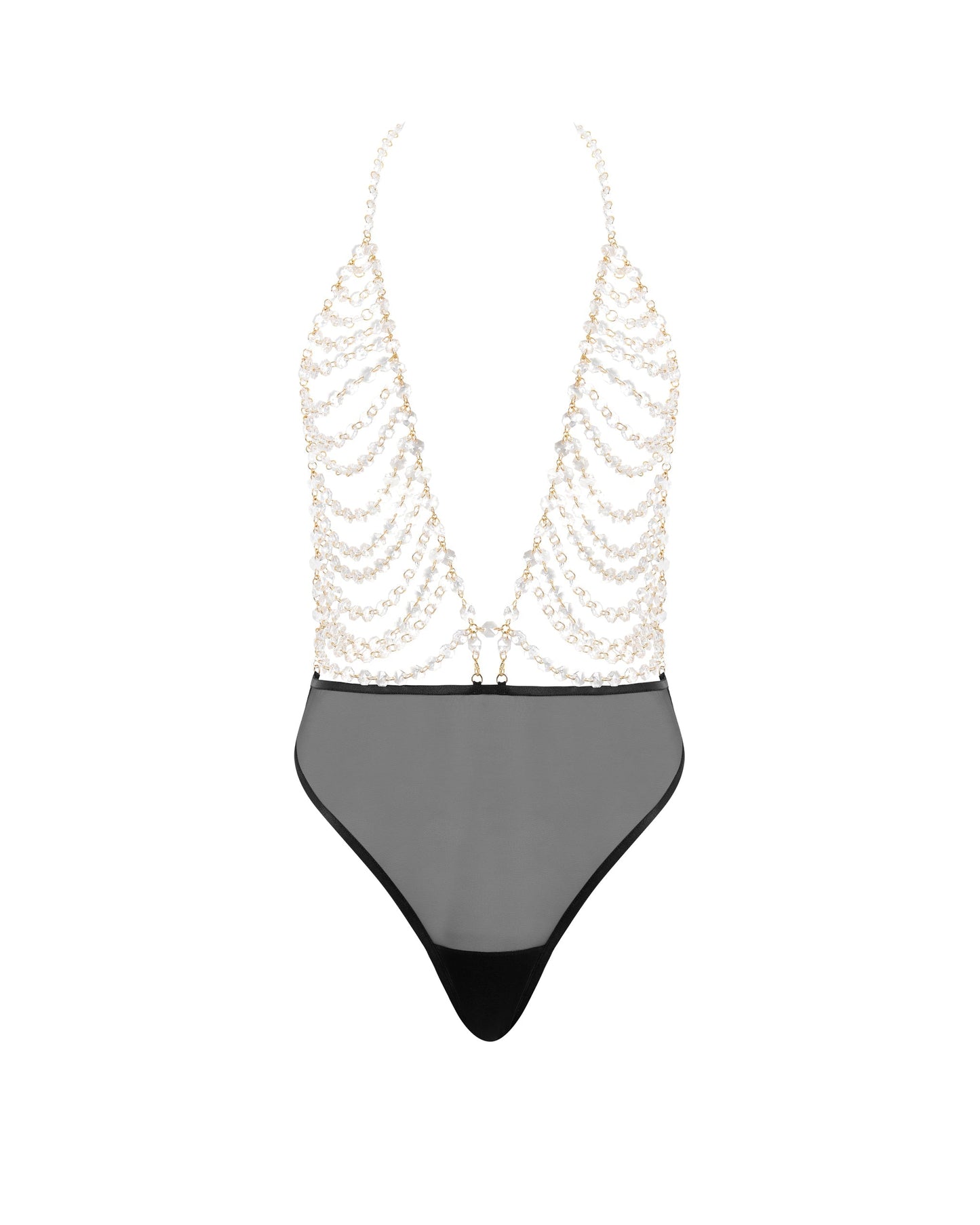  Crystal Bodysuit Clear/Black