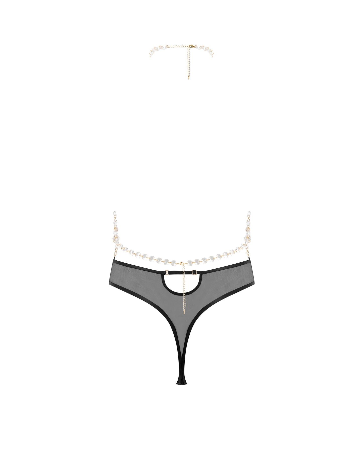  Crystal Bodysuit Clear/Black
